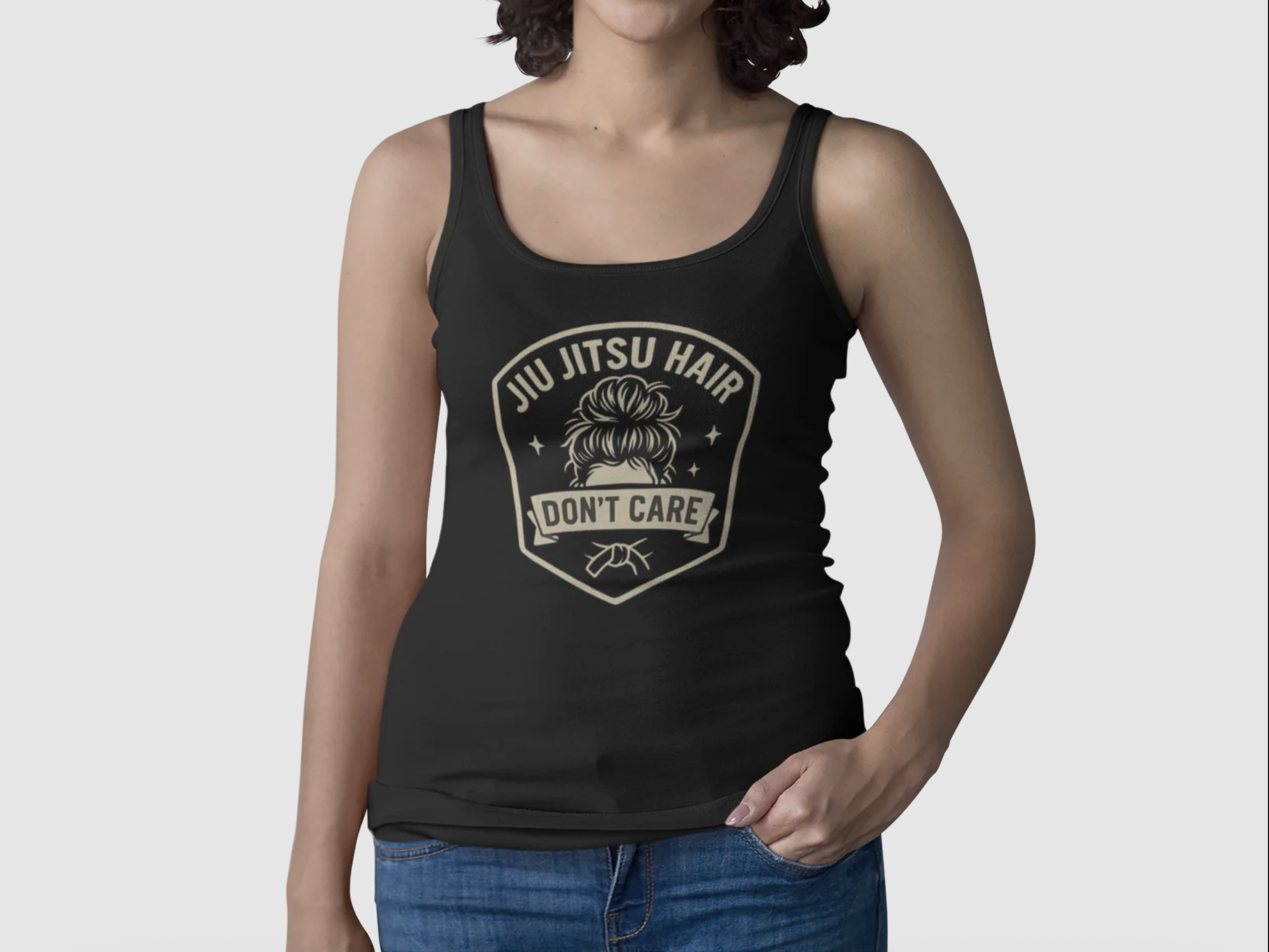 Jiu Jitsu Hair Don't Care BJJ Racerback Women's Tank product thumbnail image
