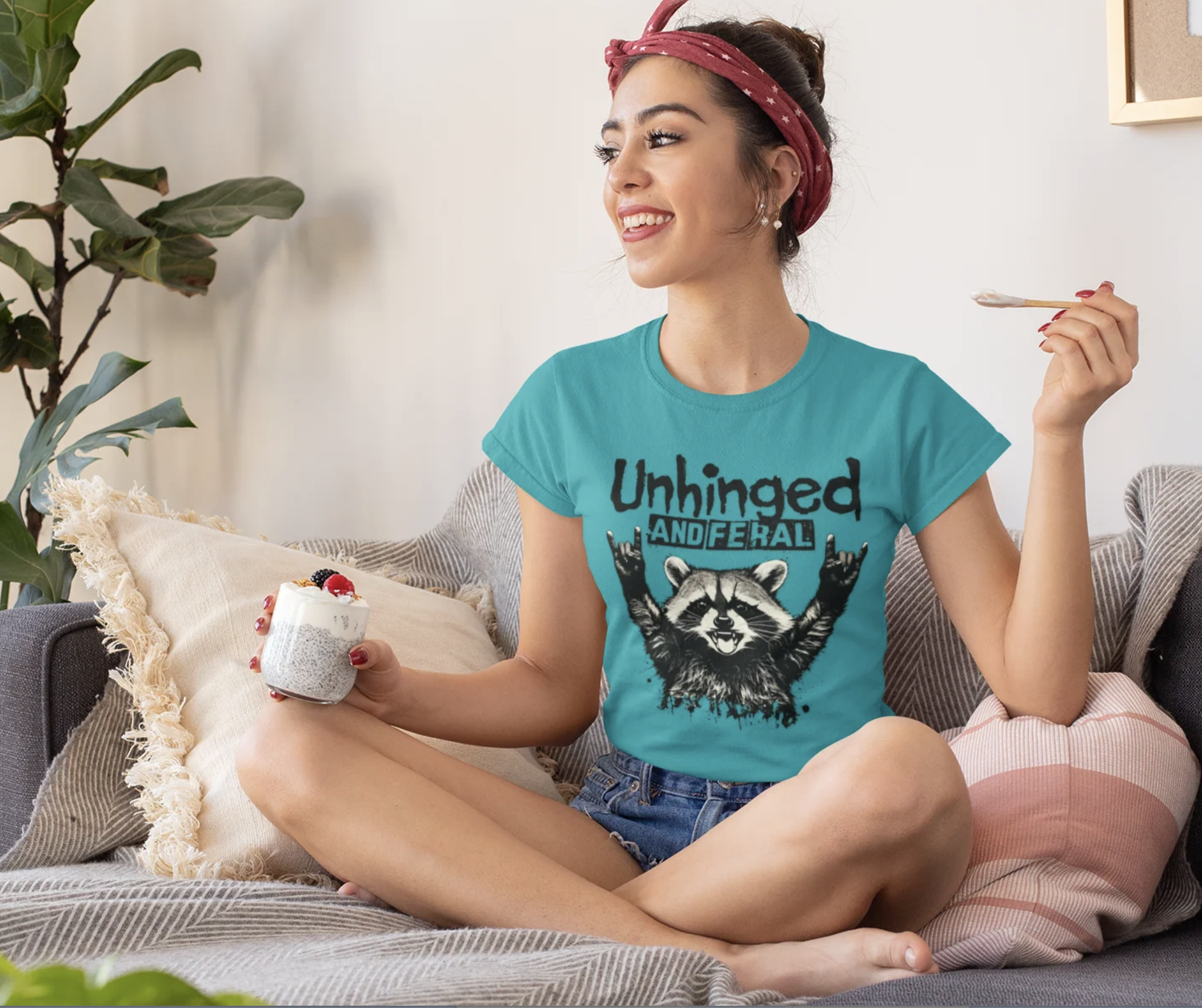 Unhinged and Feral Raccoon Unisex Graphic T-Shirt product thumbnail image Unhinged and Feral Raccoon Unisex Graphic T-Shirt product thumbnail image