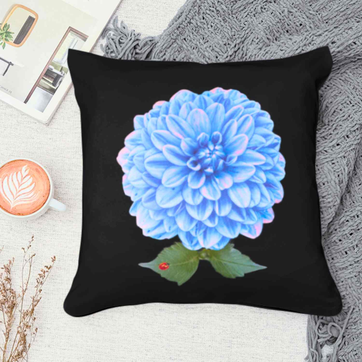 Elegant Floral Dahlia Pillowcase, Home Decor, Cushions, Gifts for Her, Modern Accent, Decorative Cushion Covers Elegant Floral Dahlia Pillowcase, Home Decor, Cushions, Gifts for Her, Modern Accent, Decorative Cushion Covers