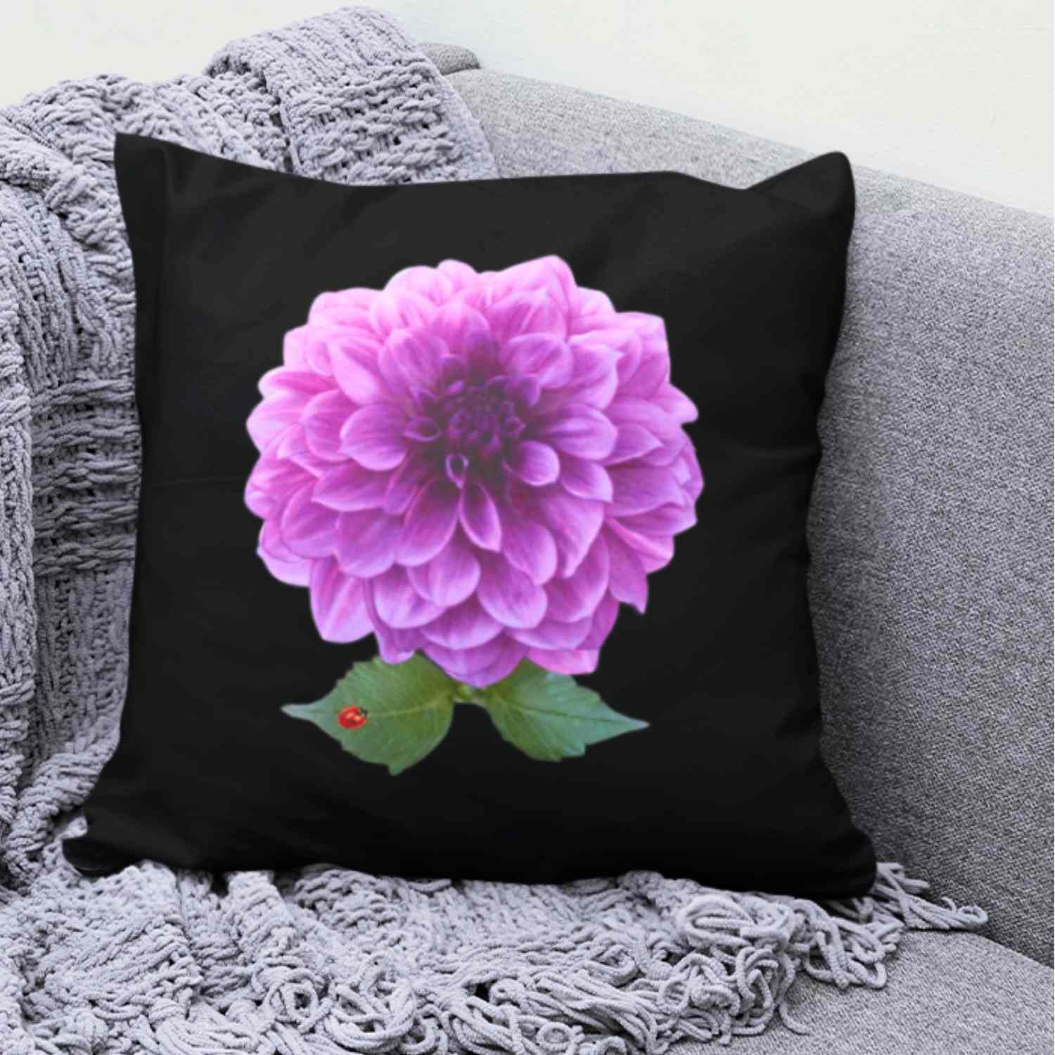 Elegant Floral Dahlia Pillowcase, Home Decor, Cushions, Gifts for Her, Modern Accent, Decorative Cushion Covers product thumbnail image