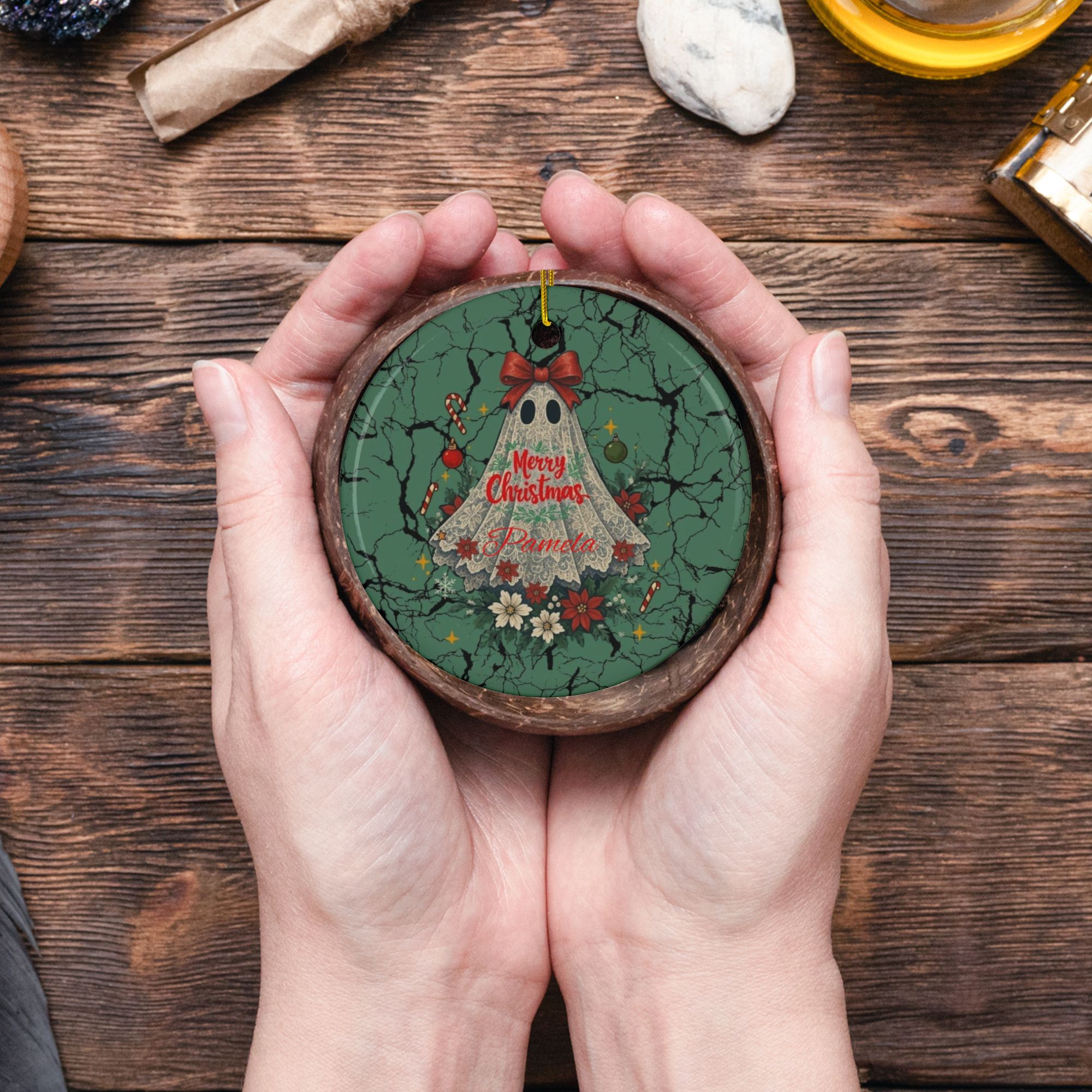 Personalized Ghost Christmas Ornament product thumbnail image