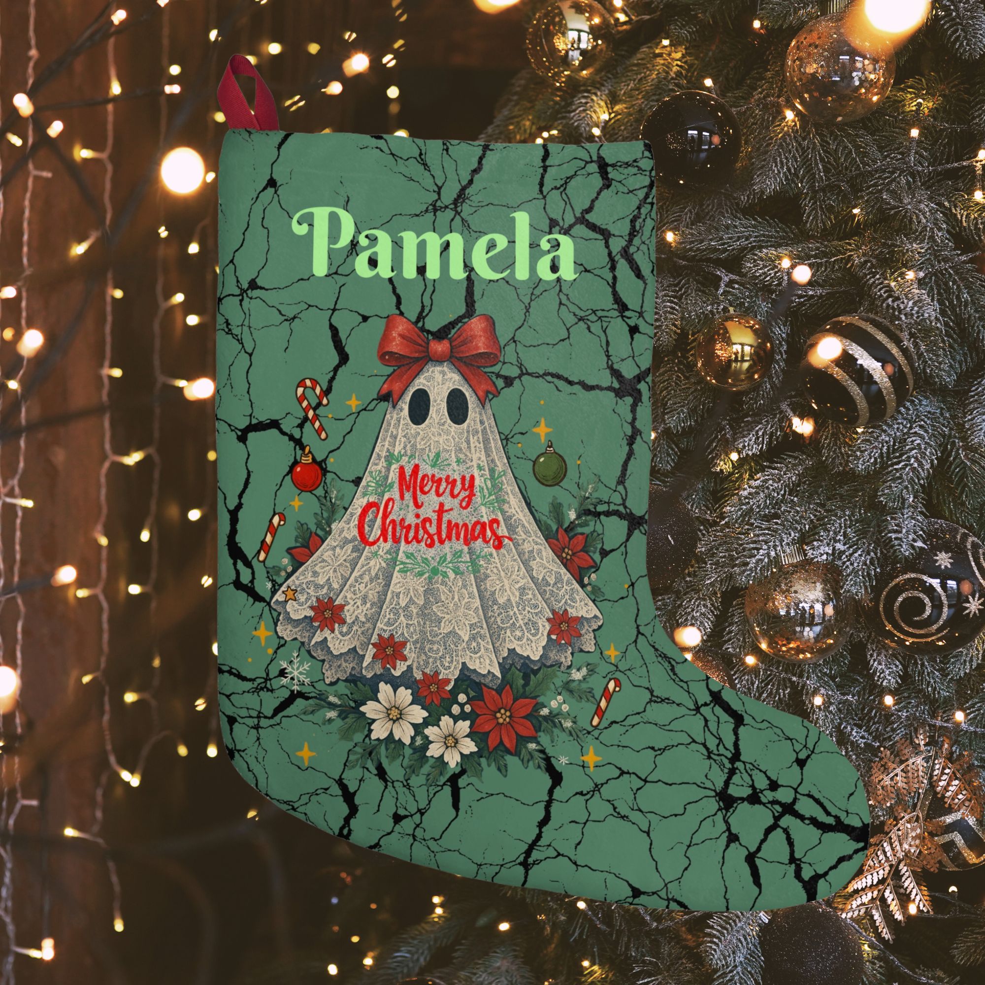 Personalized Ghost Christmas Stocking