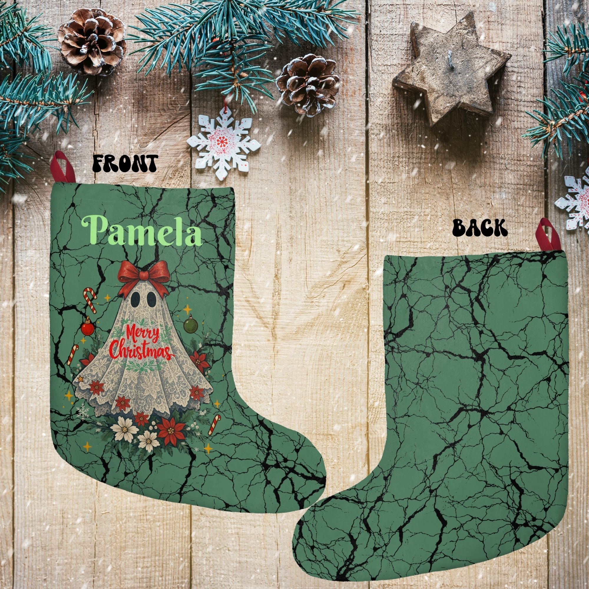 Personalized Ghost Christmas Stocking product thumbnail image