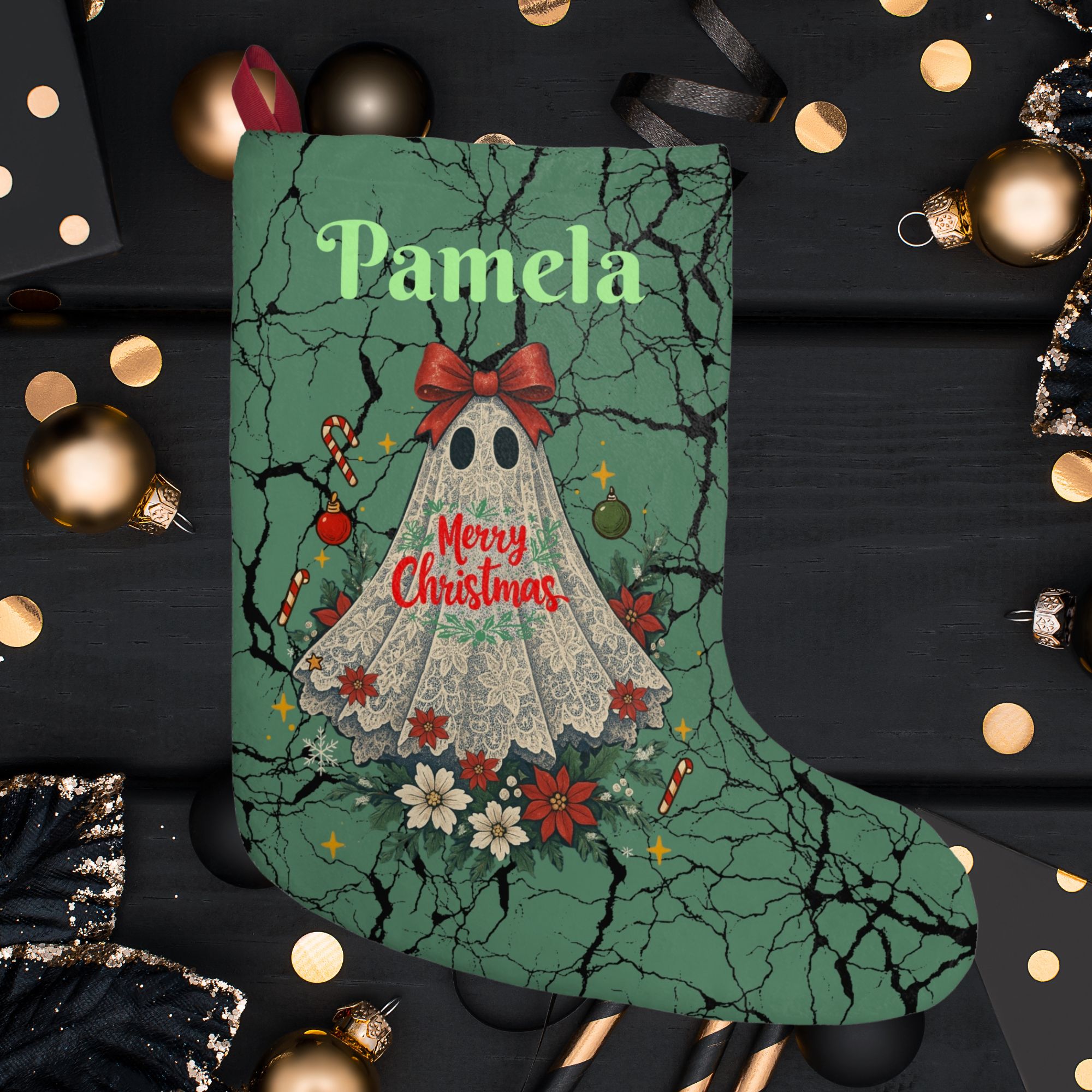 Personalized Ghost Christmas Stocking product thumbnail image