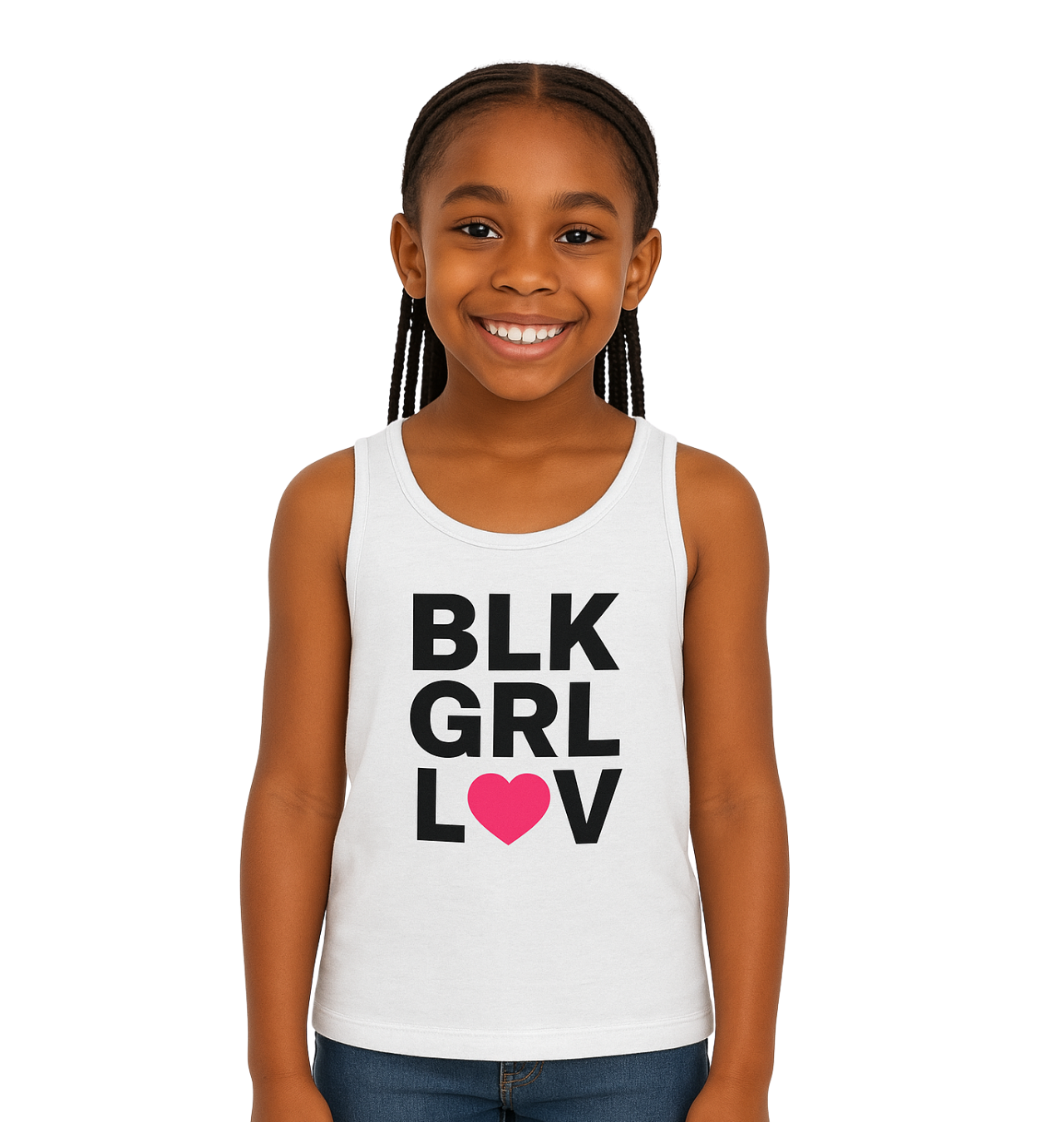 BLK GIRL L❤VE Kid's Jersey Tank Top | BLK GIRL COLLECTION product thumbnail image BLK GIRL L❤VE Kid's Jersey Tank Top | BLK GIRL COLLECTION product thumbnail image