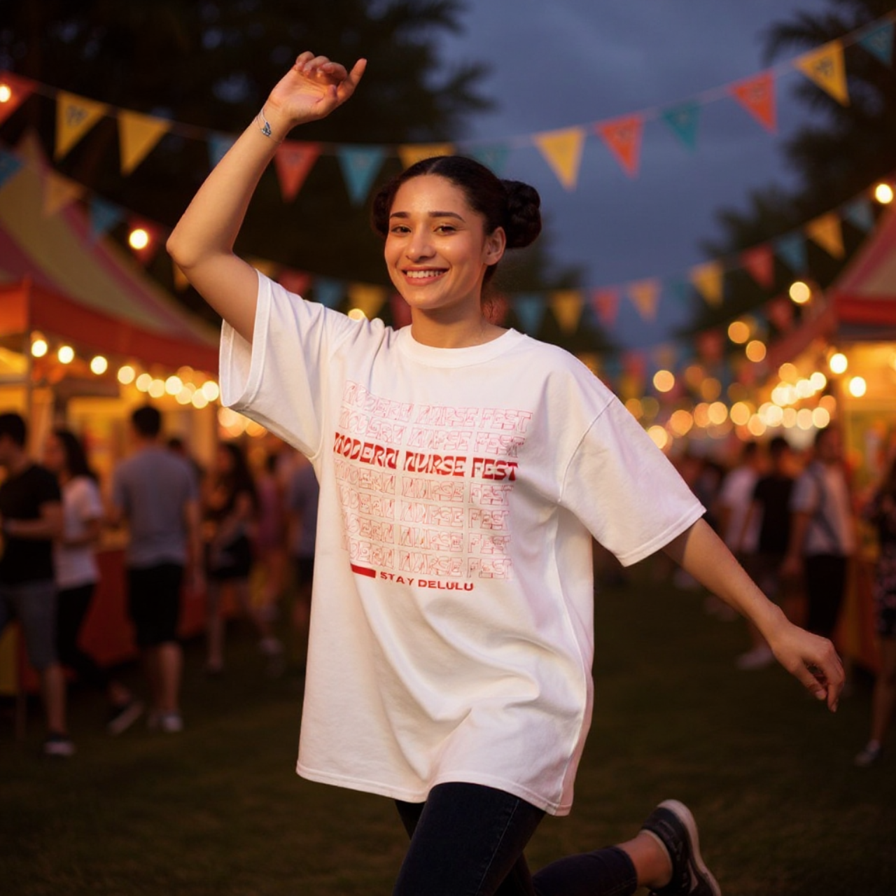 Modern Nurse Fest Stay Delulu T-Shirt product thumbnail image Modern Nurse Fest Stay Delulu T-Shirt product thumbnail image