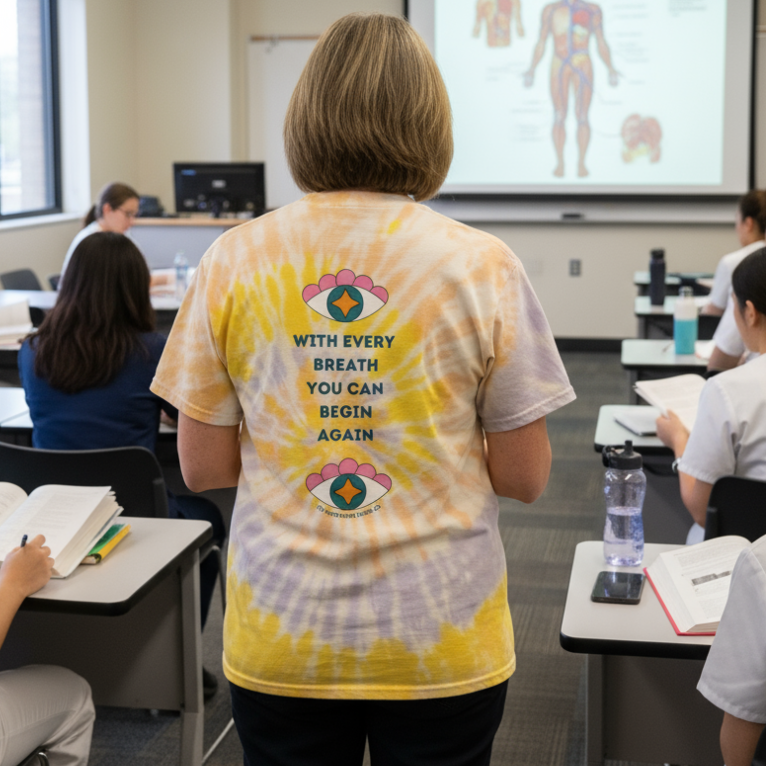 Colorful Tie Dye Somatic Nurse Tee product thumbnail image Colorful Tie Dye Somatic Nurse Tee product thumbnail image