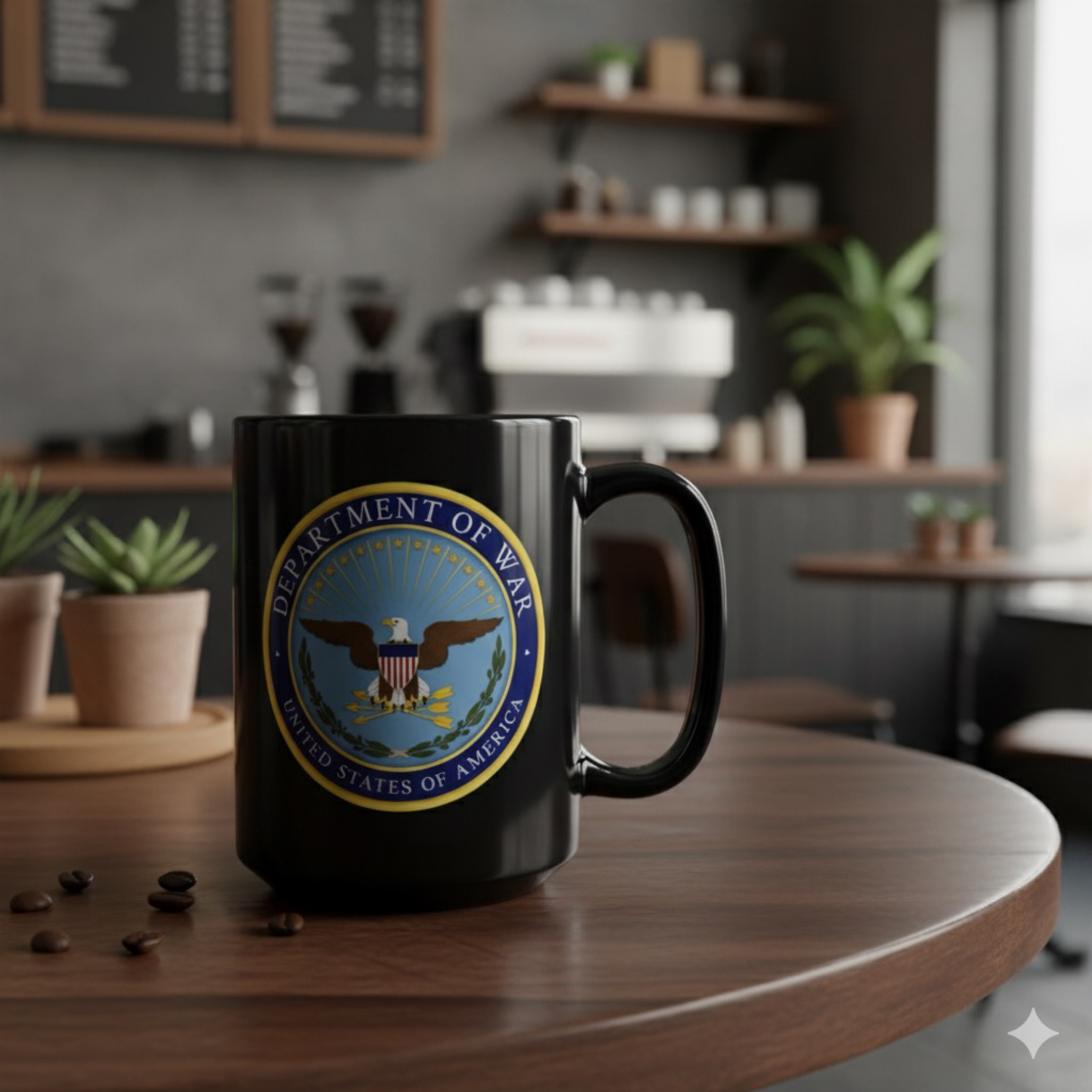 United States Department of War Black Ceramic Coffee Mug Military Seal Army Maines Navy Air Force Coffee Cup, 15oz product thumbnail image