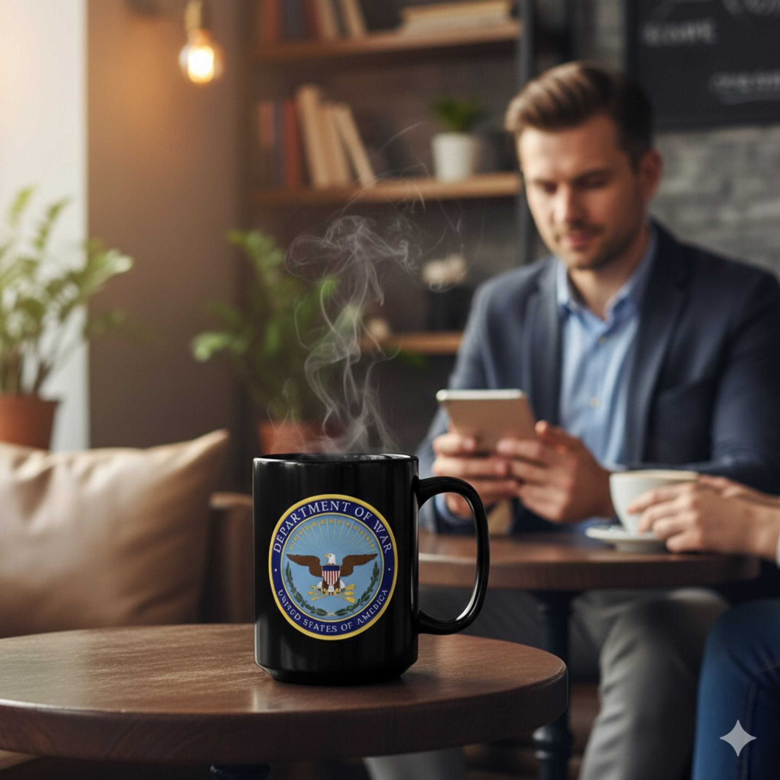 United States Department of War Black Ceramic Coffee Mug Military Seal Army Maines Navy Air Force Coffee Cup, 15oz product thumbnail image