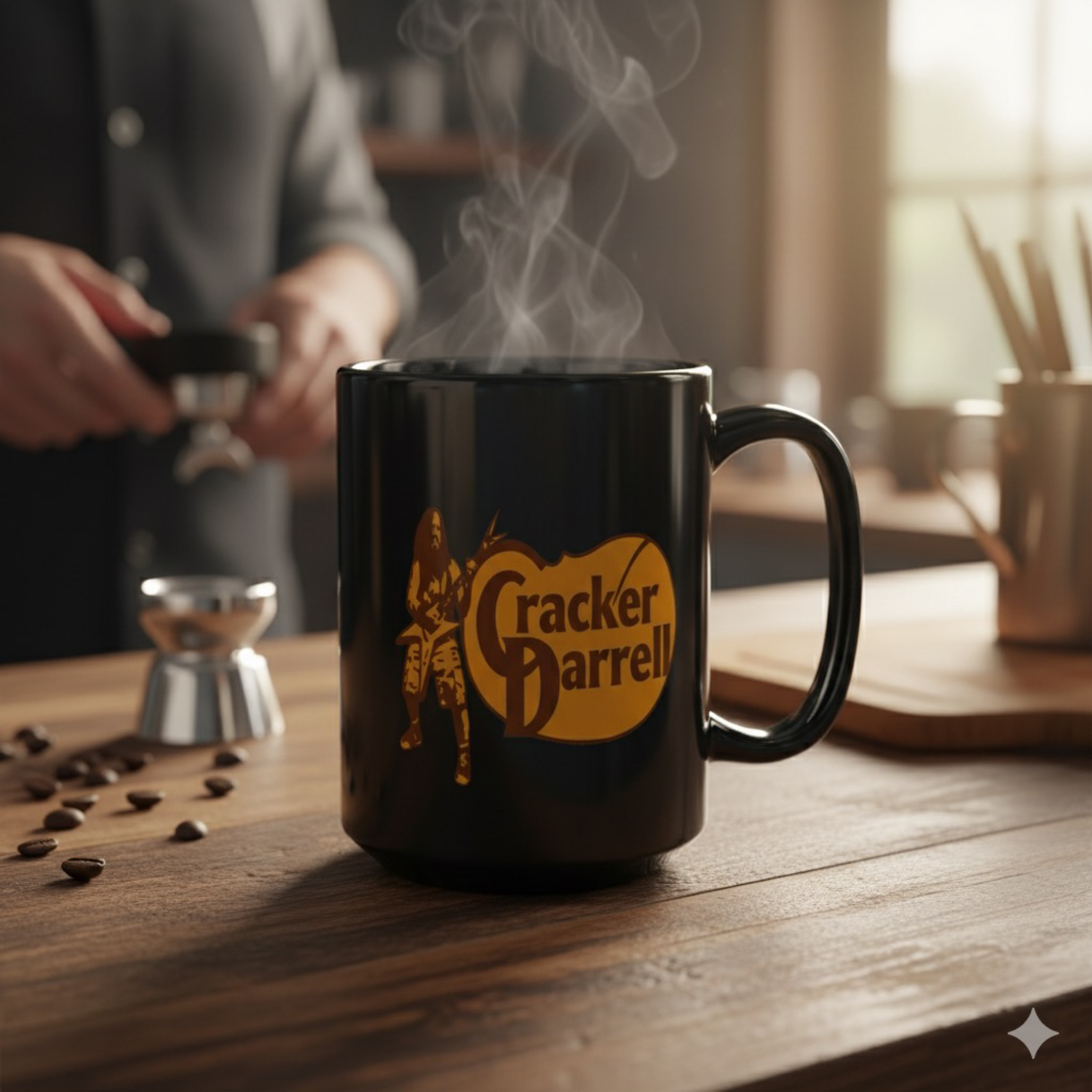 Cracker Darrell 15oz Ceramic Coffee Mug Funny Cracker Barrel Parody Rock Music Gift Black Glossy Cup for Dimebag Fans Collectors product thumbnail image