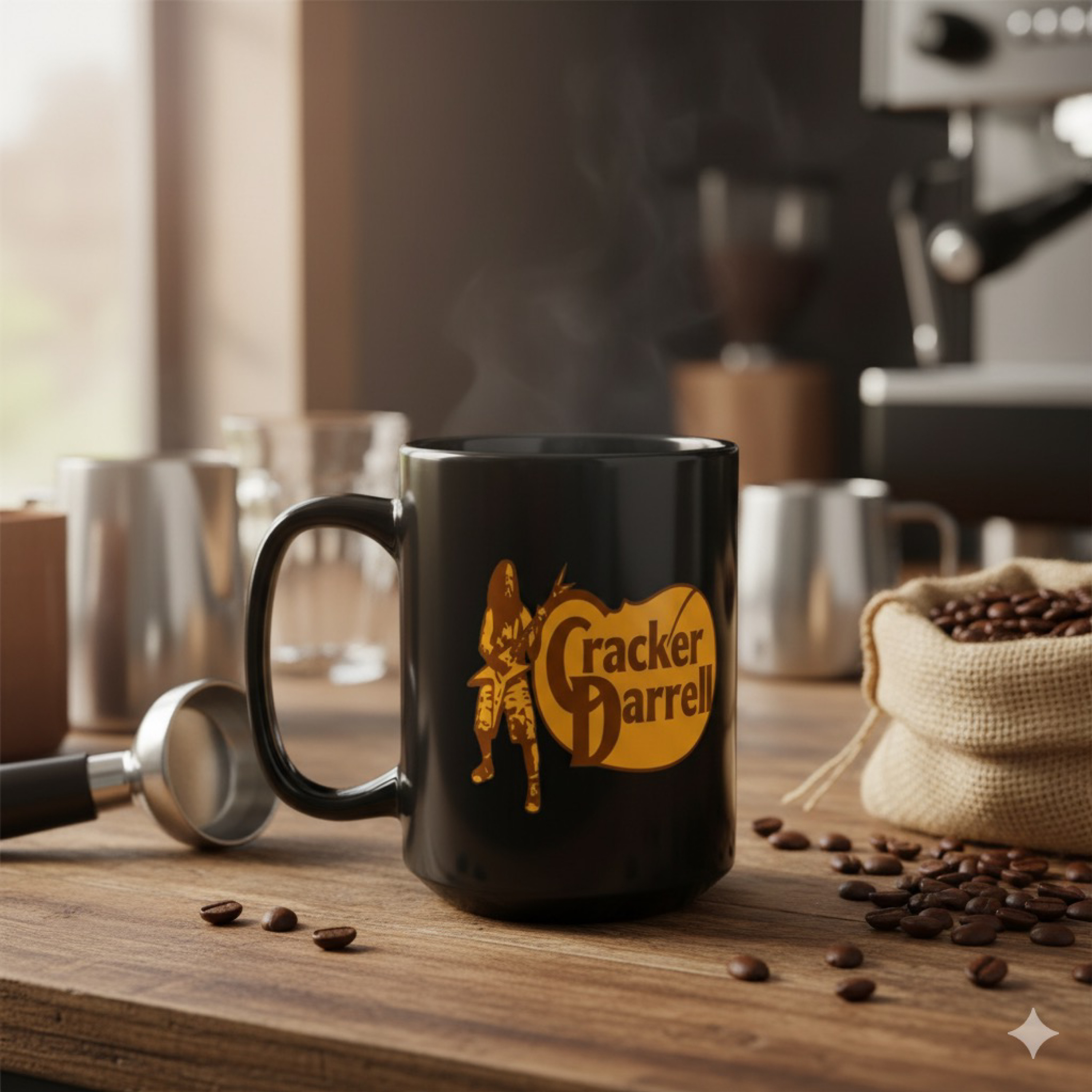 Cracker Darrell 15oz Ceramic Coffee Mug Funny Cracker Barrel Parody Rock Music Gift Black Glossy Cup for Dimebag Fans Collectors product thumbnail image