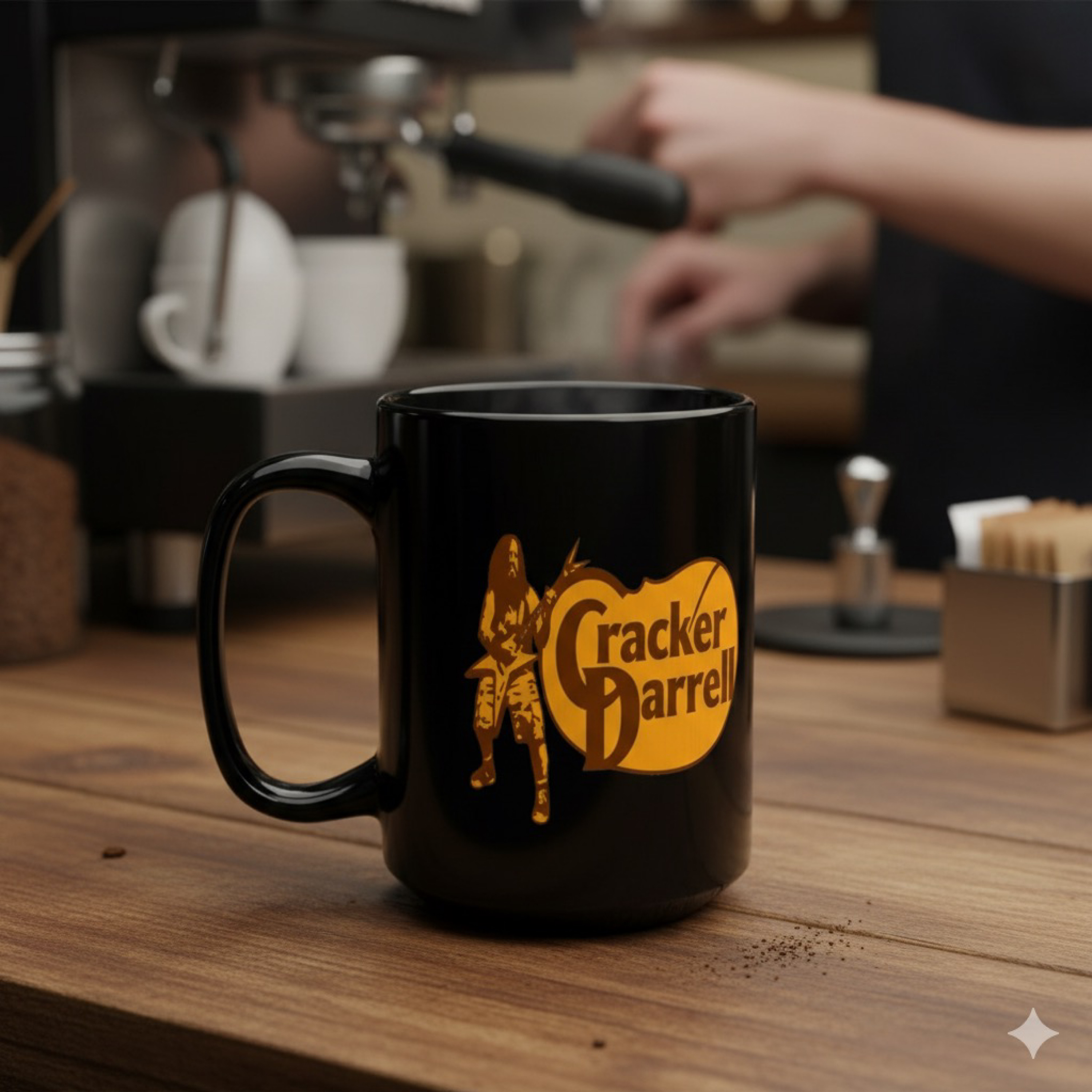 Cracker Darrell 15oz Ceramic Coffee Mug Funny Cracker Barrel Parody Rock Music Gift Black Glossy Cup for Dimebag Fans Collectors product thumbnail image