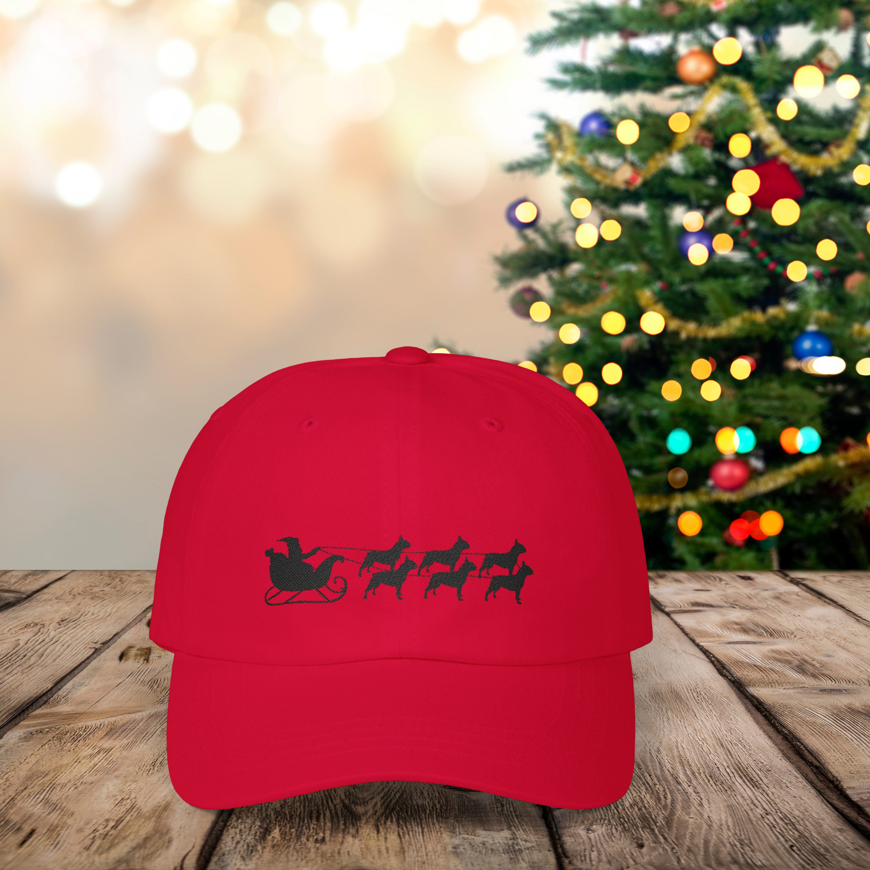🎅 French Bulldog “Santa’s Sleigh Team” Christmas Dad Cap – Holiday Frenchie Style