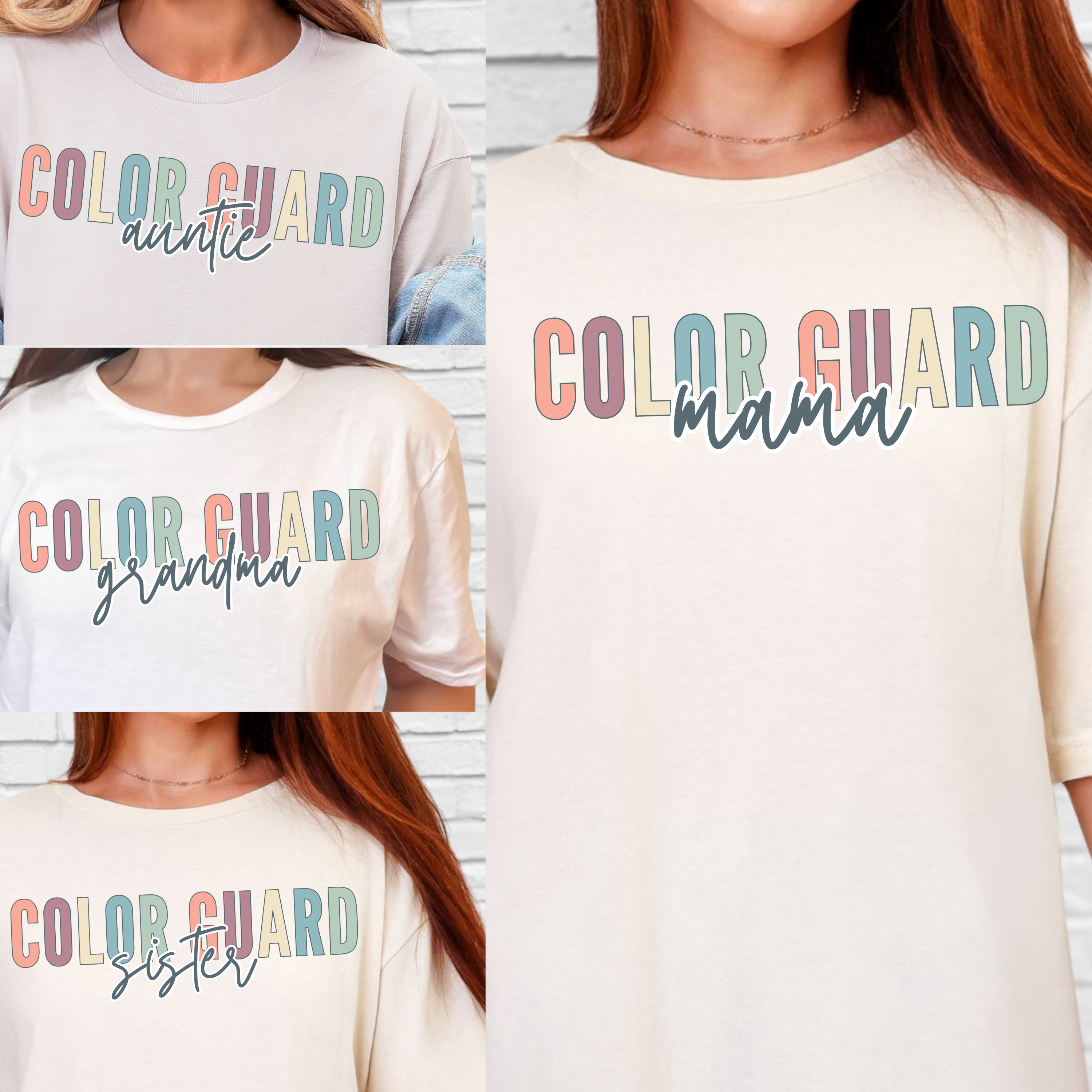 Custom Colorguard Colorful Varsity Tee for Mama, Grandma, Sister, Auntie, etc. product thumbnail image