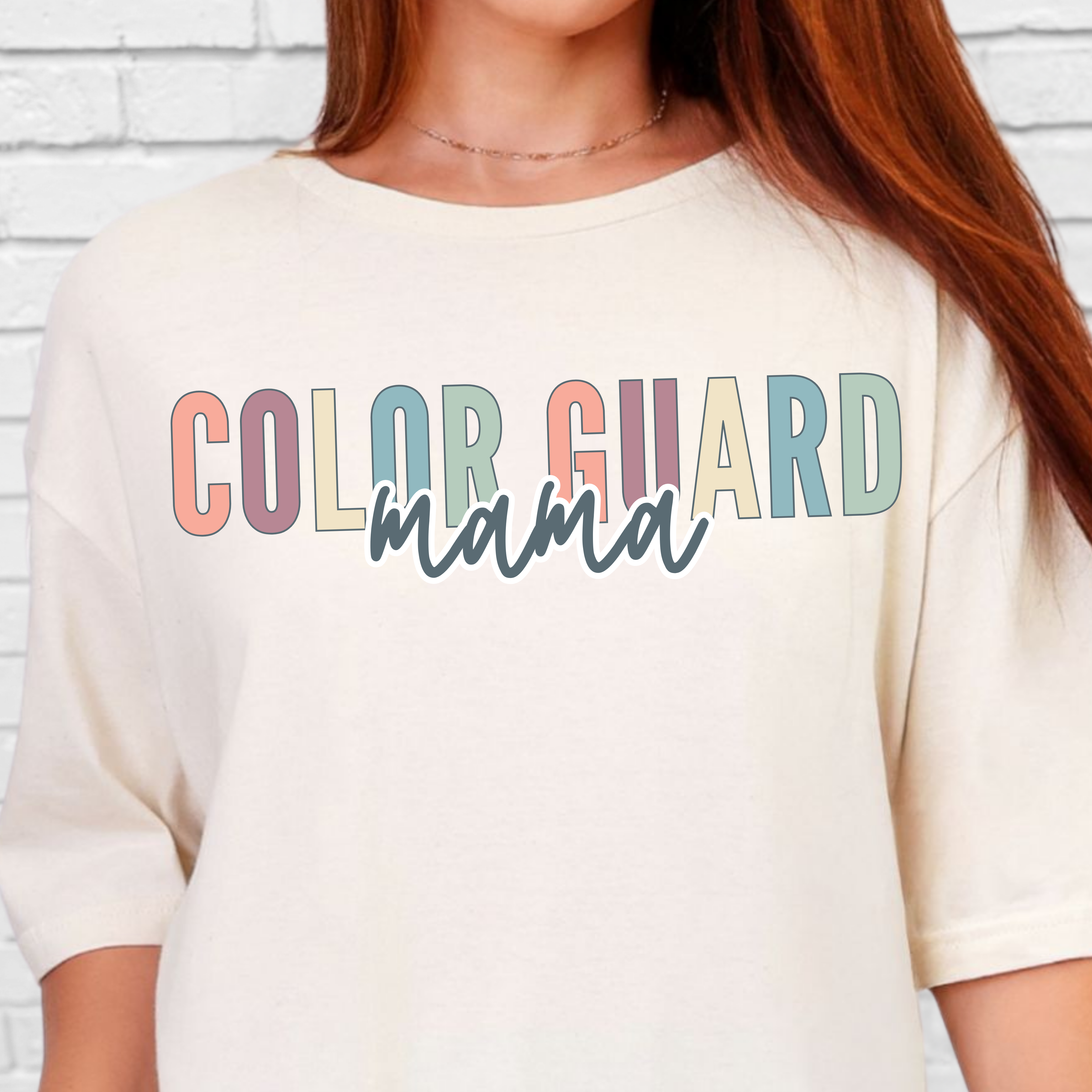 Custom Colorguard Colorful Varsity Tee for Mama, Grandma, Sister, Auntie, etc.