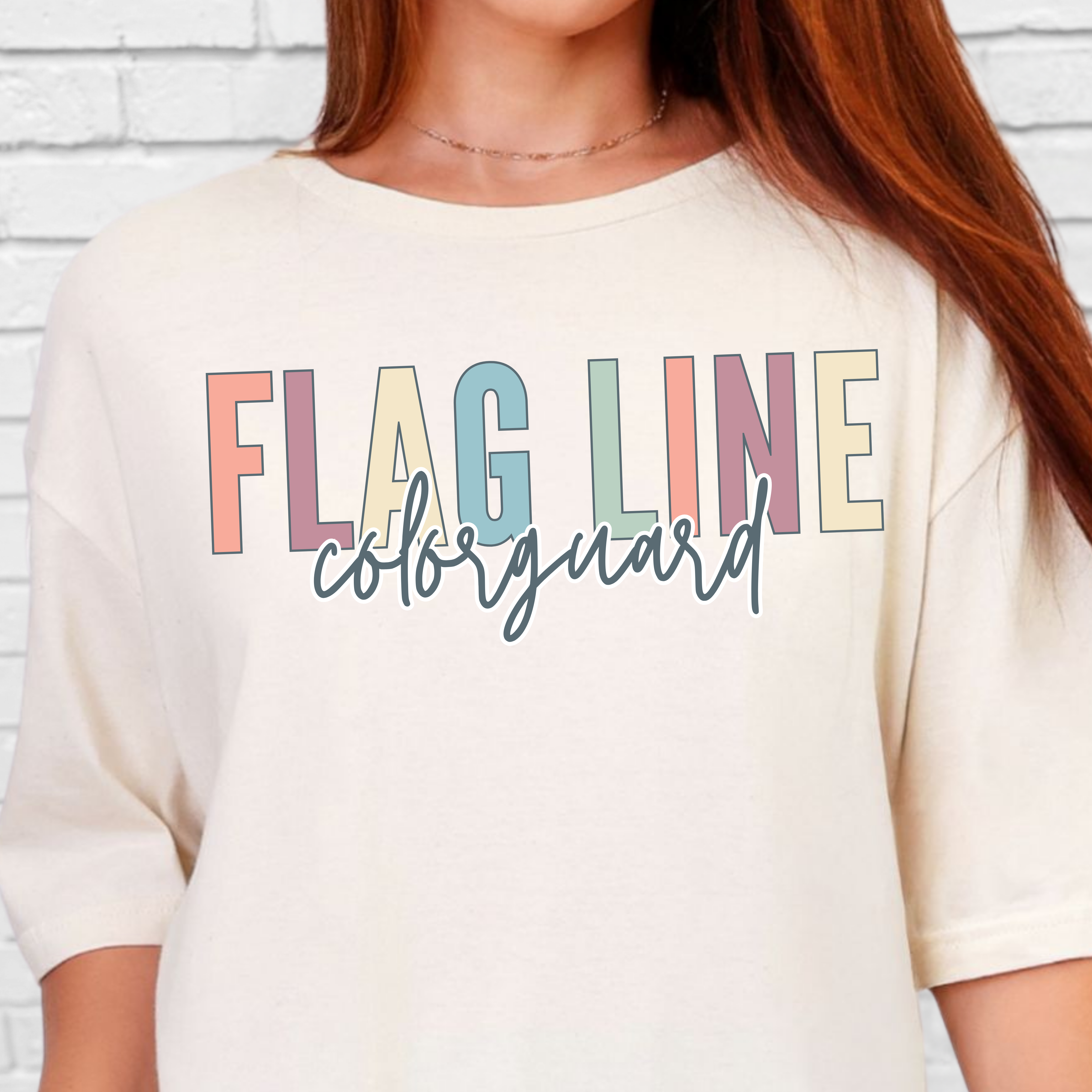Flag Line Colorful Varsity Tee