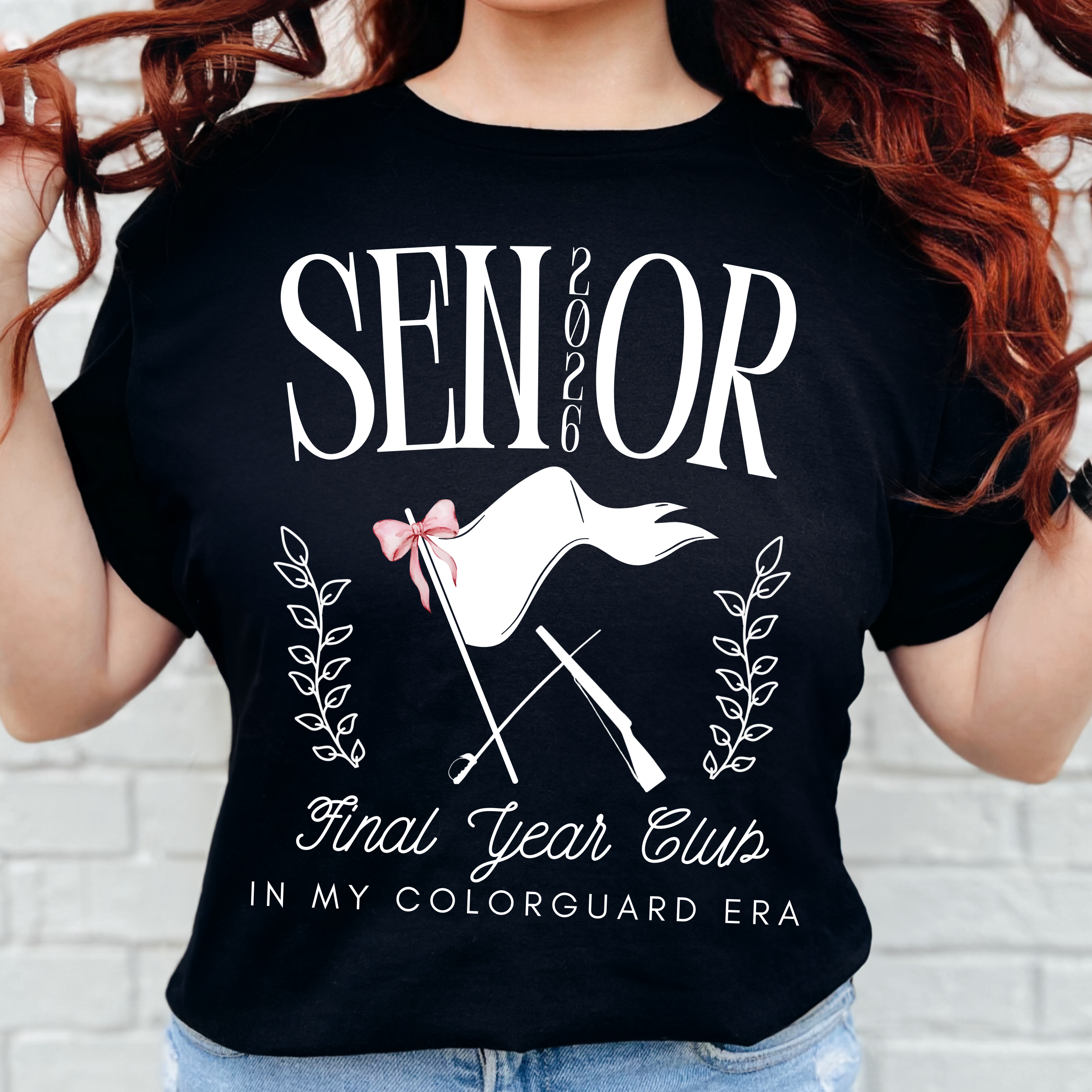 Custom Graduation Year Colorguard Senior Social Club Tee