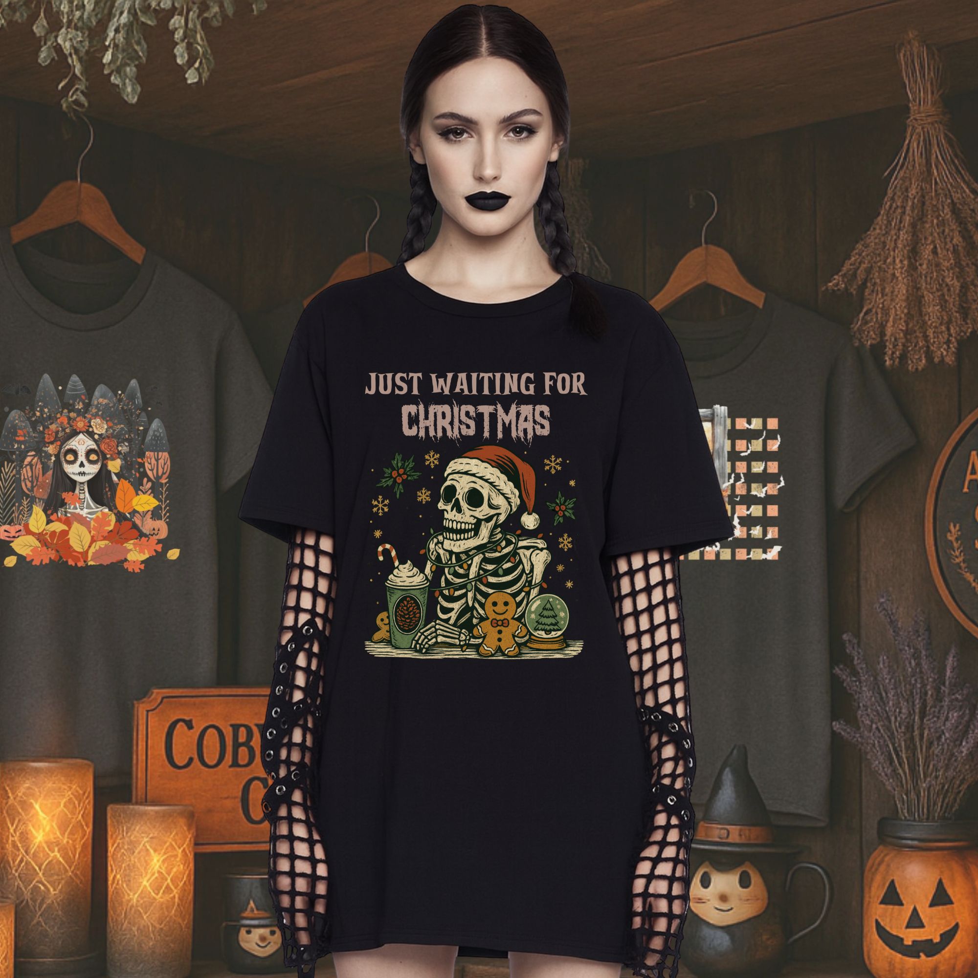 Skeleton Christmas T-shirt product thumbnail image