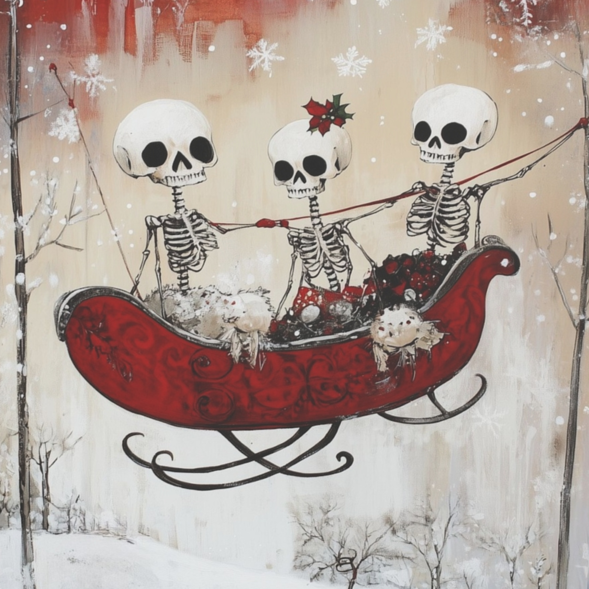 Christmas Card Skeleton Sleigh product thumbnail image