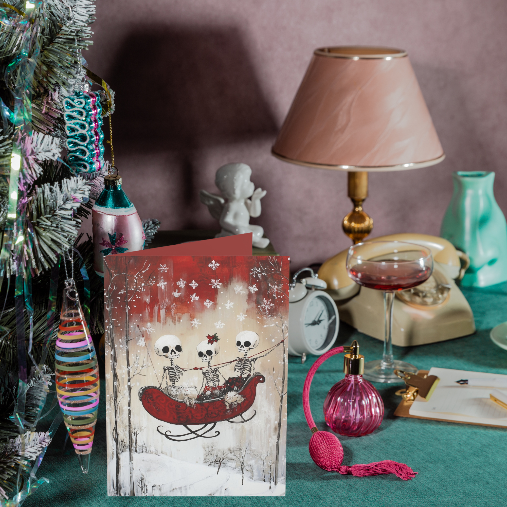 Christmas Card Skeleton Sleigh product thumbnail image
