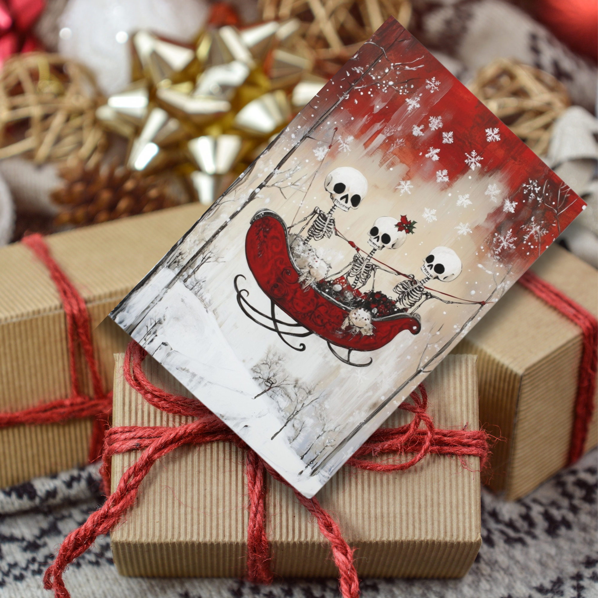Christmas Card Skeleton Sleigh product thumbnail image