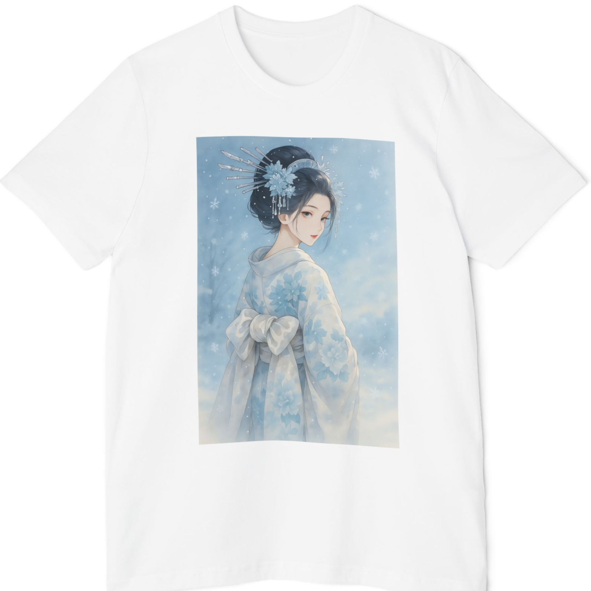 Silent Grace｜Soft Charm Kimono Girl Tee, Art-Inspired Japanese Beauty Shirt, Gift for Women, Stylish Casual Wear