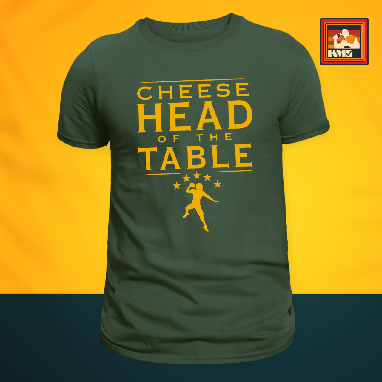 Cheese Head of the Table Unisex T-Shirt - Playful, Fun Apparel for Cheese Heads, Green Bay Packers, Roman Reigns, Game Day, Sports Fanwear, Unique Gift Idea product thumbnail image