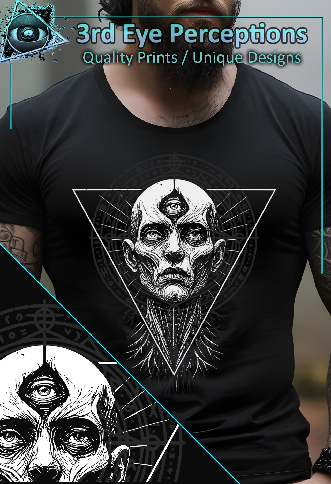 Vintage Gothic Horror Undead Zombie With 3rd Eye Halloween Graphic 