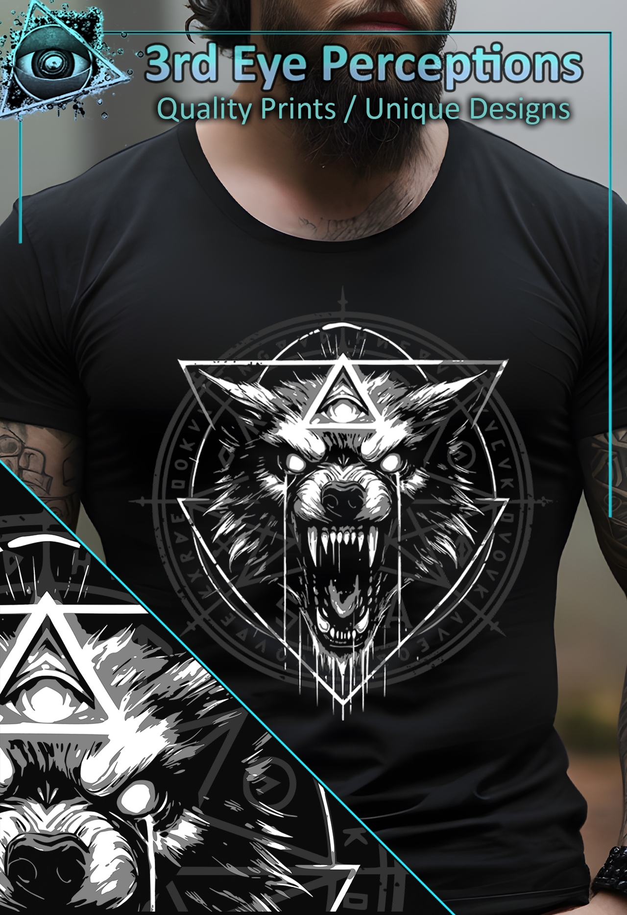 Gothic Horror Hellhound Cerberus wolf Pagan Halloween Graphic product thumbnail image Gothic Horror Hellhound Cerberus wolf Pagan Halloween Graphic product thumbnail image