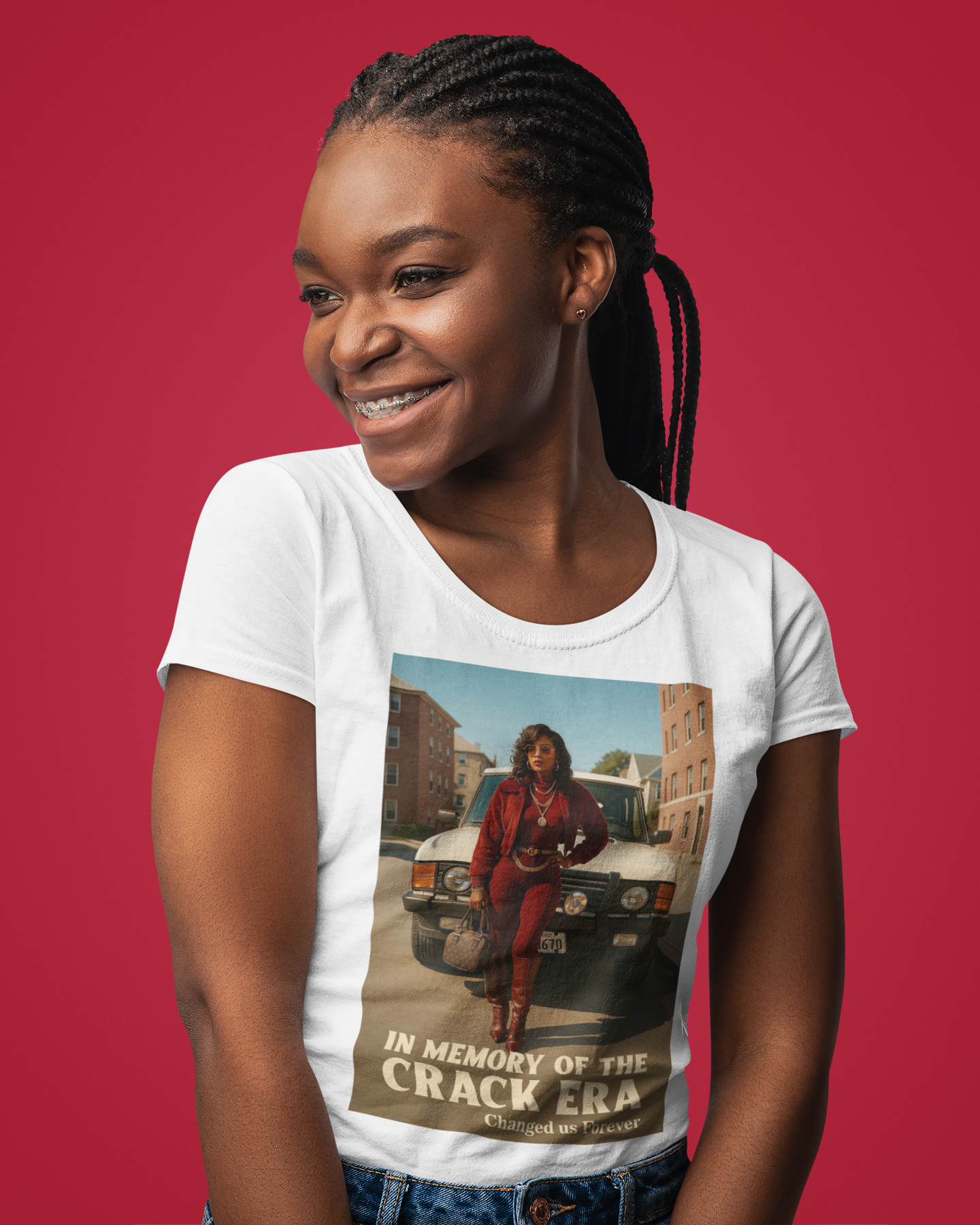  The Red Beauty - Vintage Style T-Shirt, Unisex Retro T-Shirt, Unisex Tee product thumbnail image