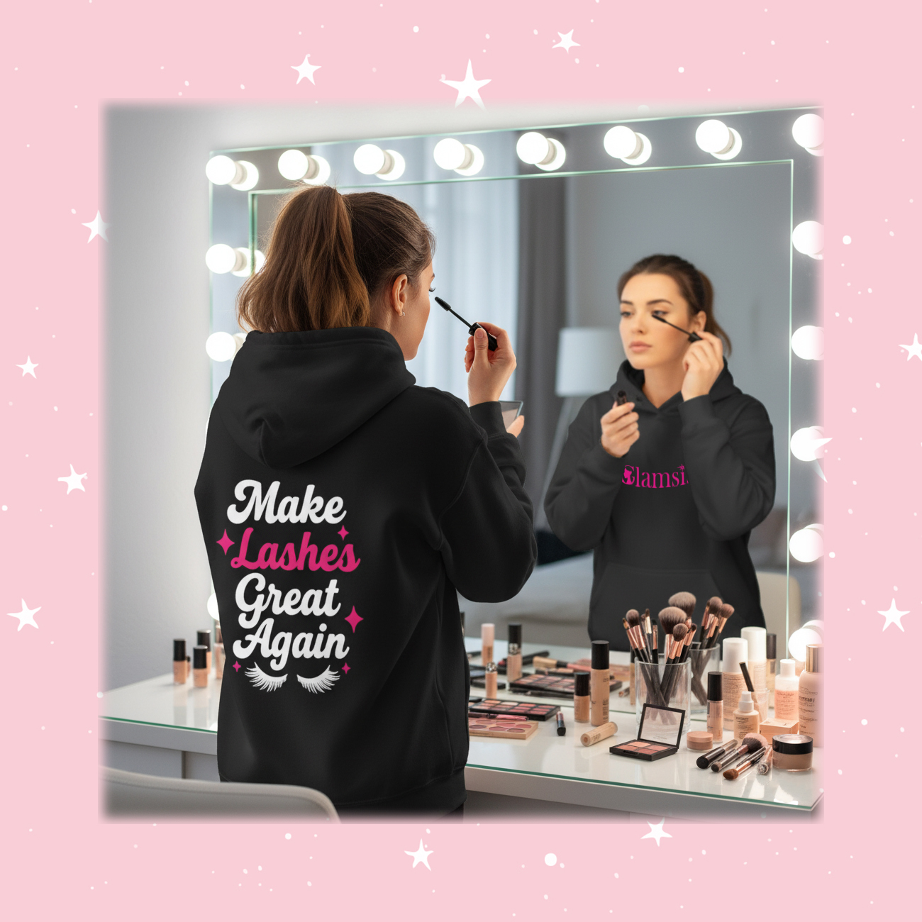 Make Lashes Great Again – Black Classic Hoodie - Glamsis