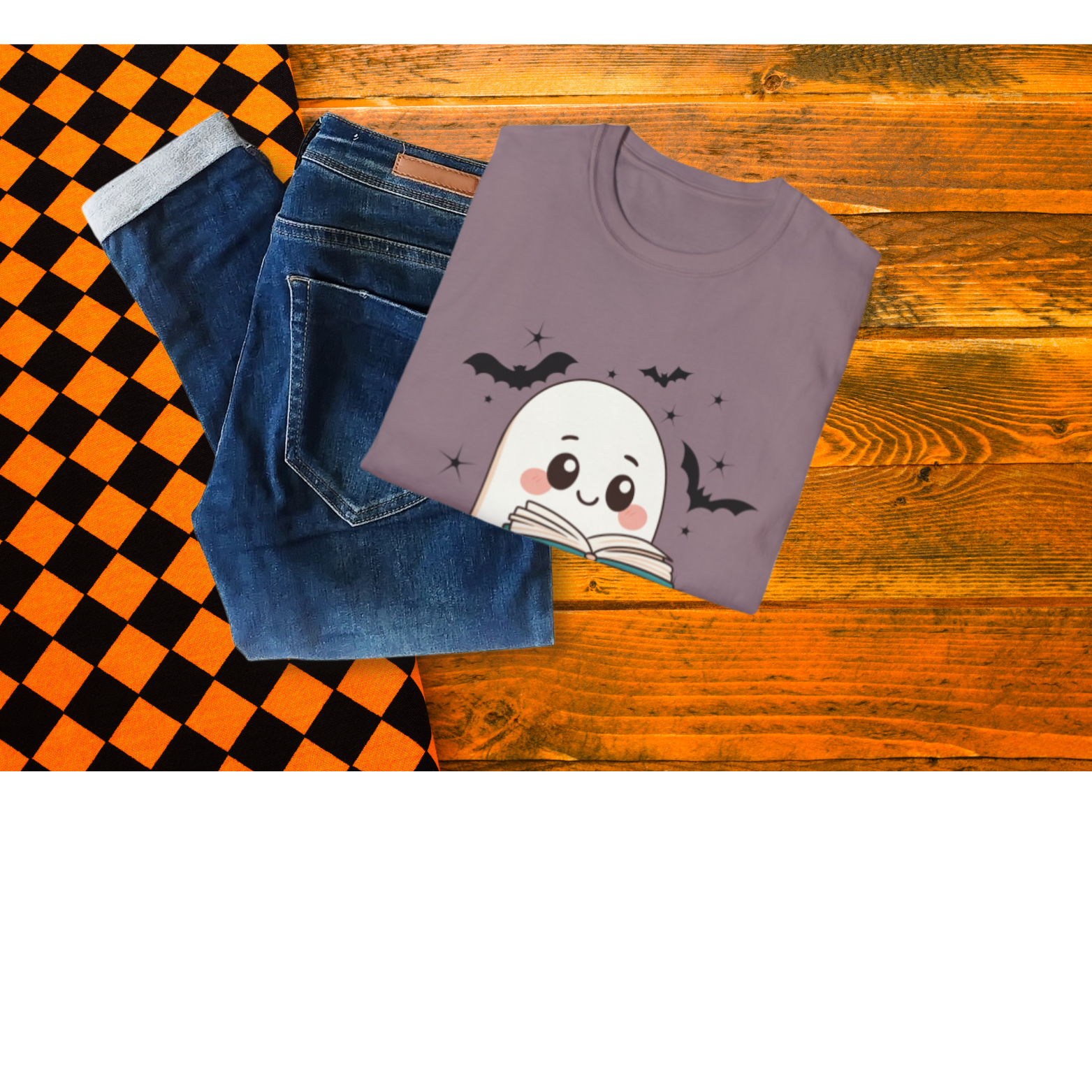 Cute Ghost Book Lover T-Shirt product thumbnail image Cute Ghost Book Lover T-Shirt product thumbnail image