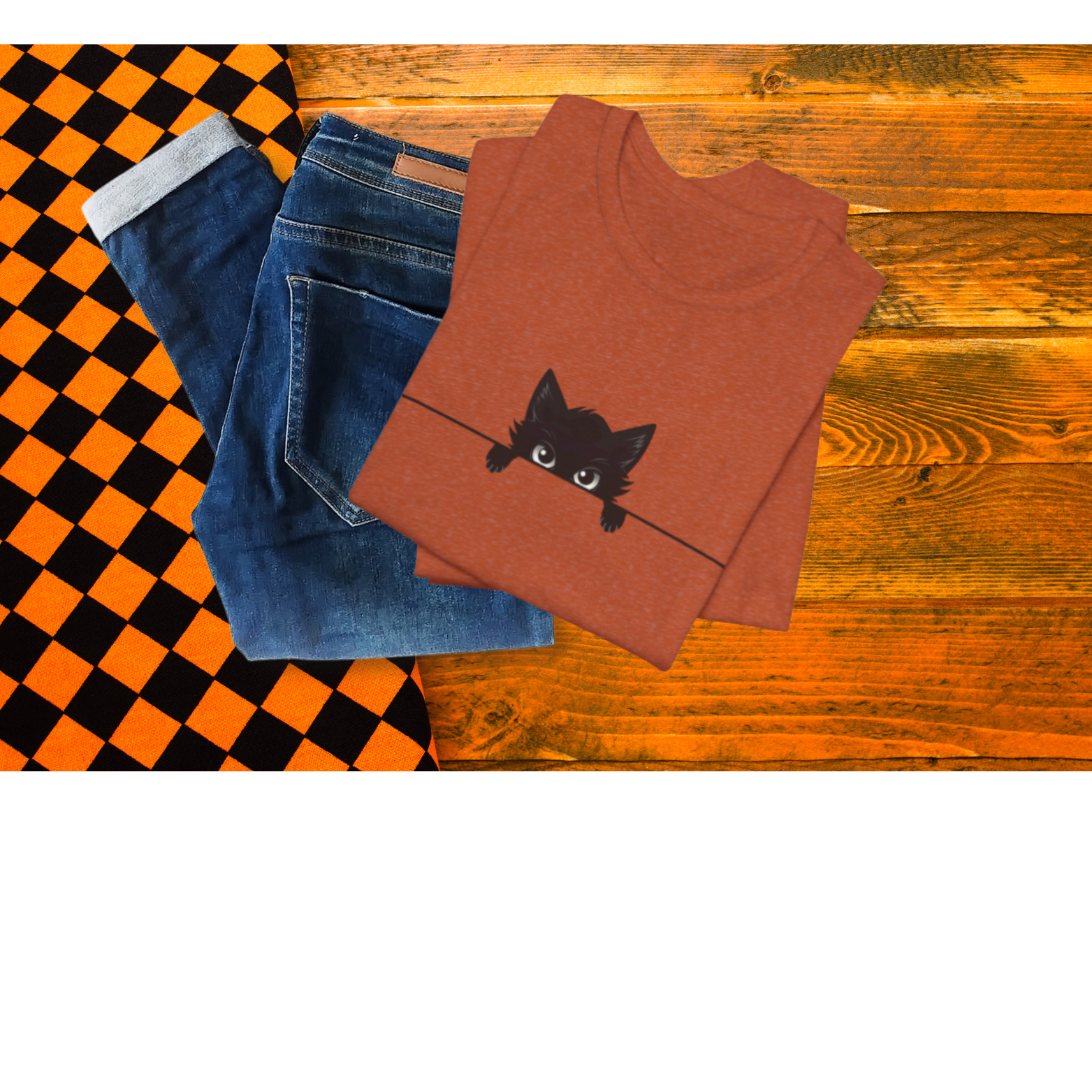 Playful Cat Peek-a-Boo Tee