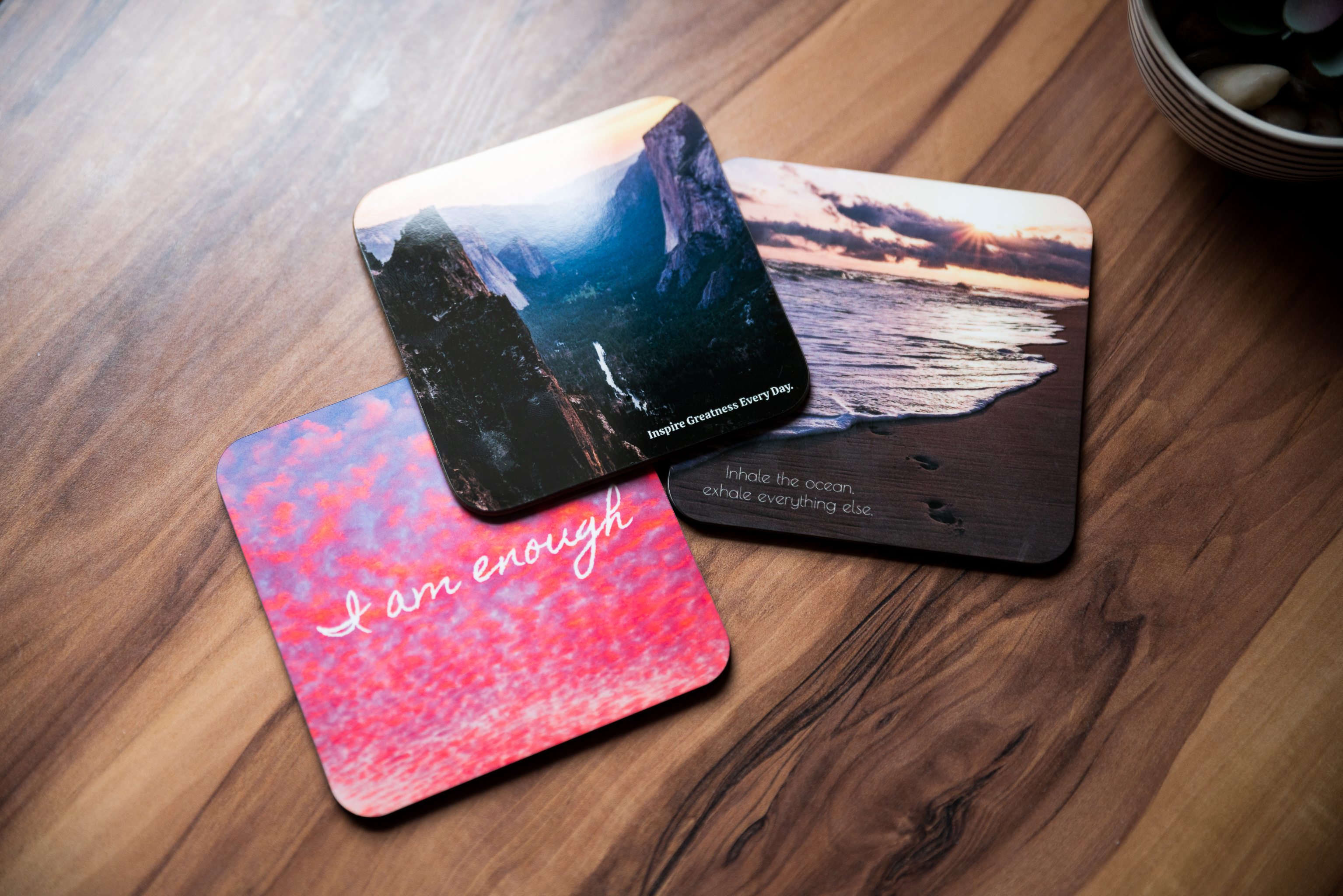 Inhale the Ocean, Beach Sunset - Hardback Coaster  product thumbnail image