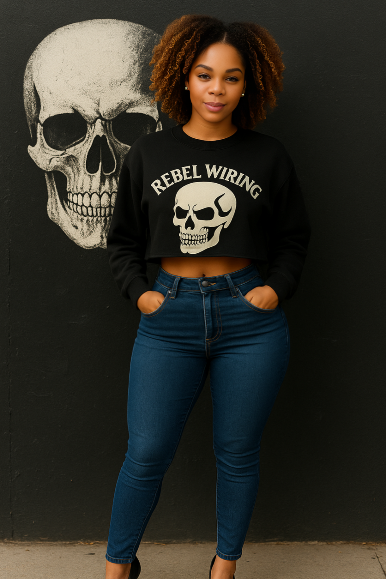 Rebel Wiring Co. Women's Cropped Sweatshirt product thumbnail image Rebel Wiring Co. Women's Cropped Sweatshirt product thumbnail image