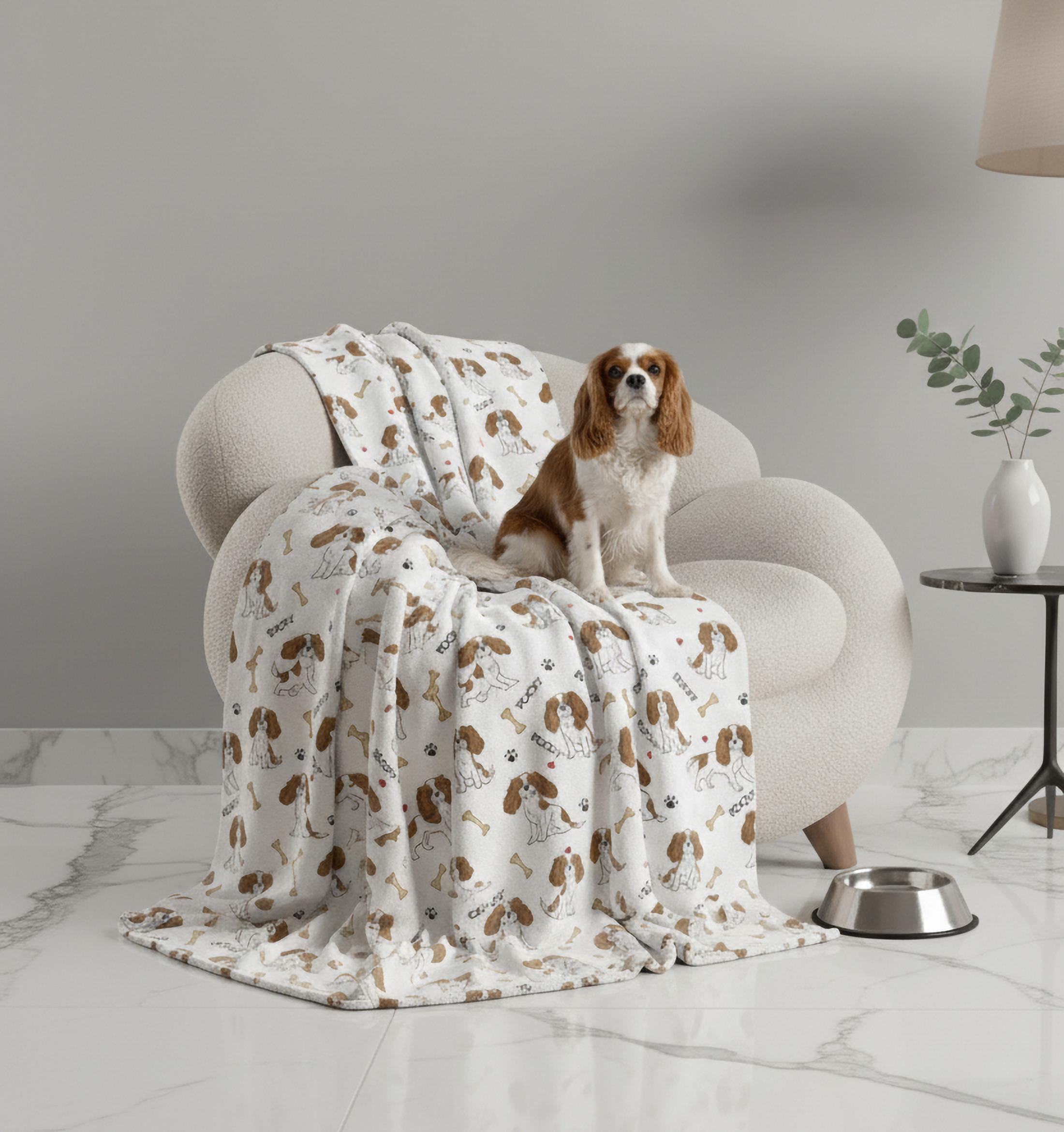 Cute Dog Pattern Velveteen Plush Blanket | Cozy Pet Blanket, Dog Lover Gift, Warm Throw, Puppy Decor, Snuggly Blanket