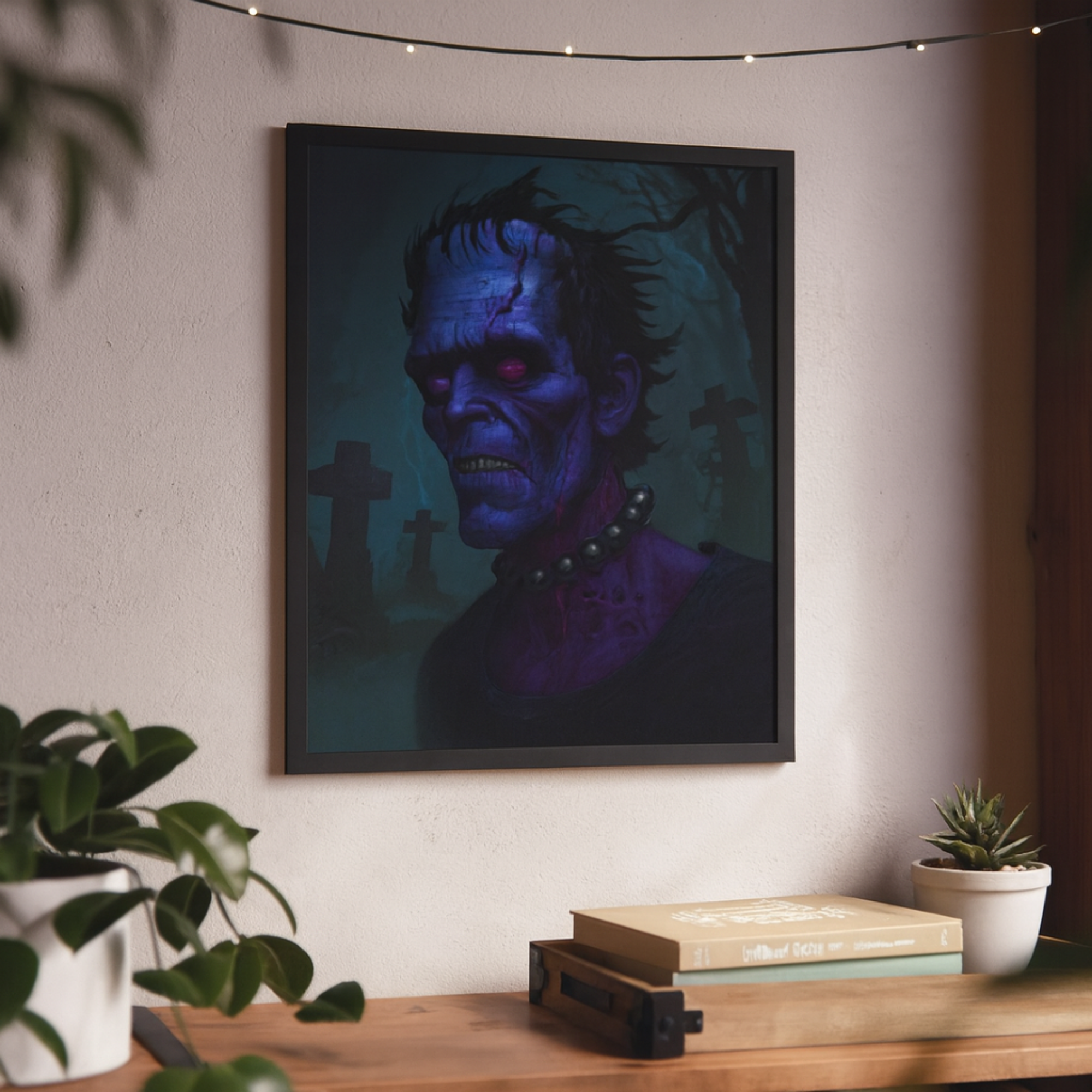 Frankenstein Monster Vertical Poster Gothic Halloween Wall Art, Creepy Horror Print for Haunted Home Décor product thumbnail image