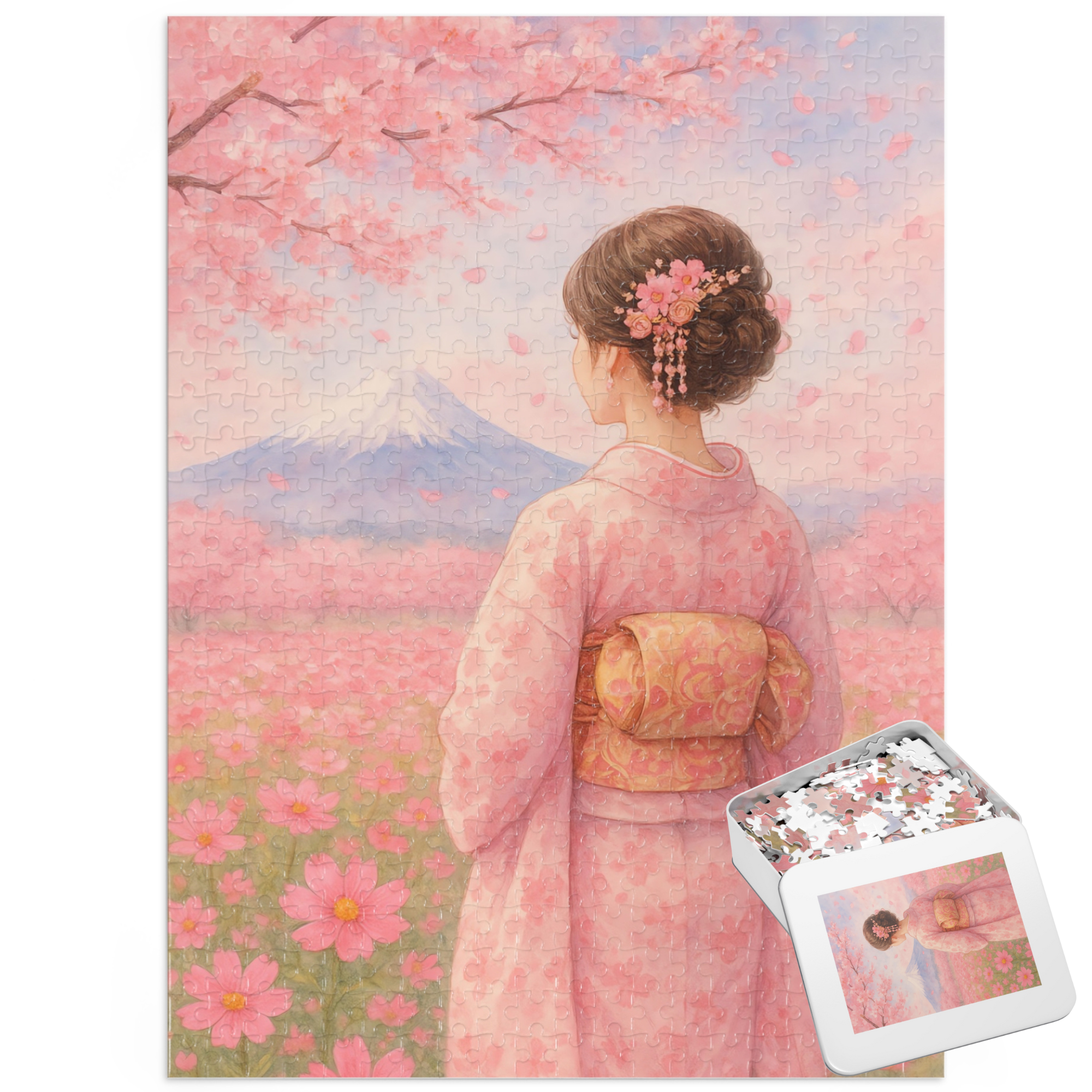 Japanese Sakura &amp; Cosmos: Geisha in Bloom (Edition.2) Jigsaw Puzzle product thumbnail image
