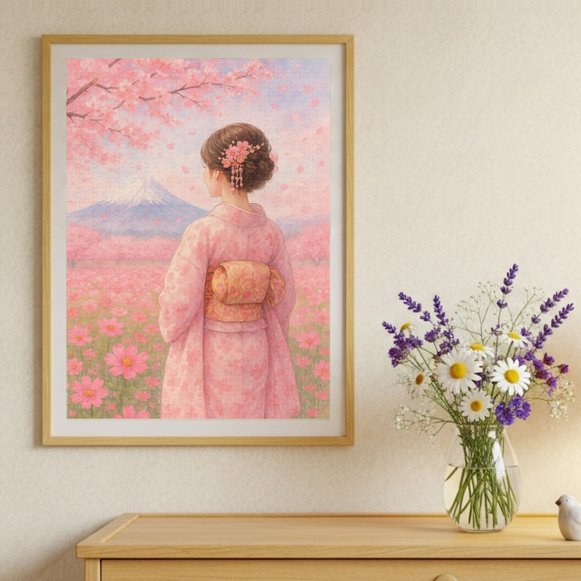 Japanese Sakura &amp; Cosmos: Geisha in Bloom (Edition.2) Jigsaw Puzzle product thumbnail image