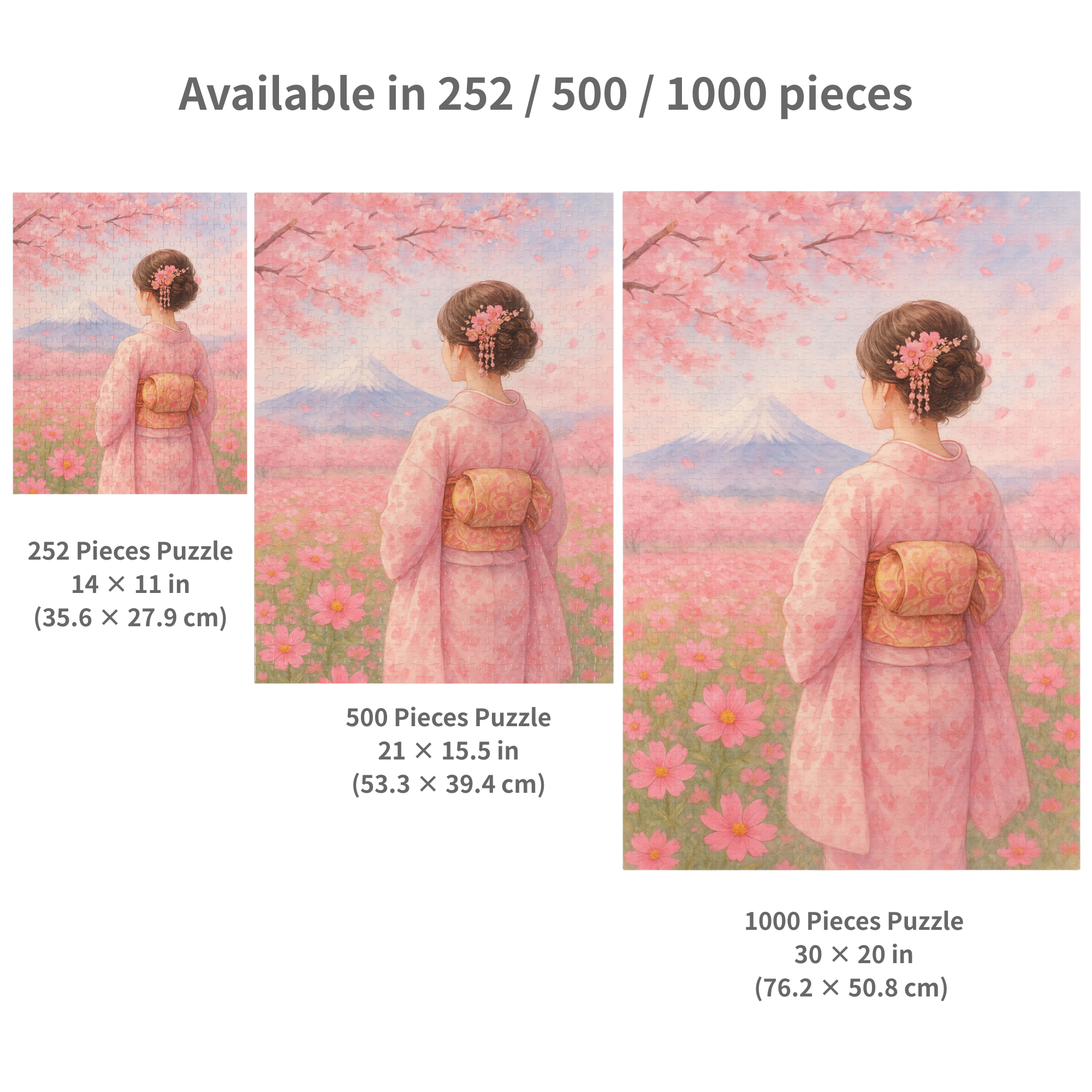 Japanese Sakura &amp; Cosmos: Geisha in Bloom (Edition.2) Jigsaw Puzzle product thumbnail image