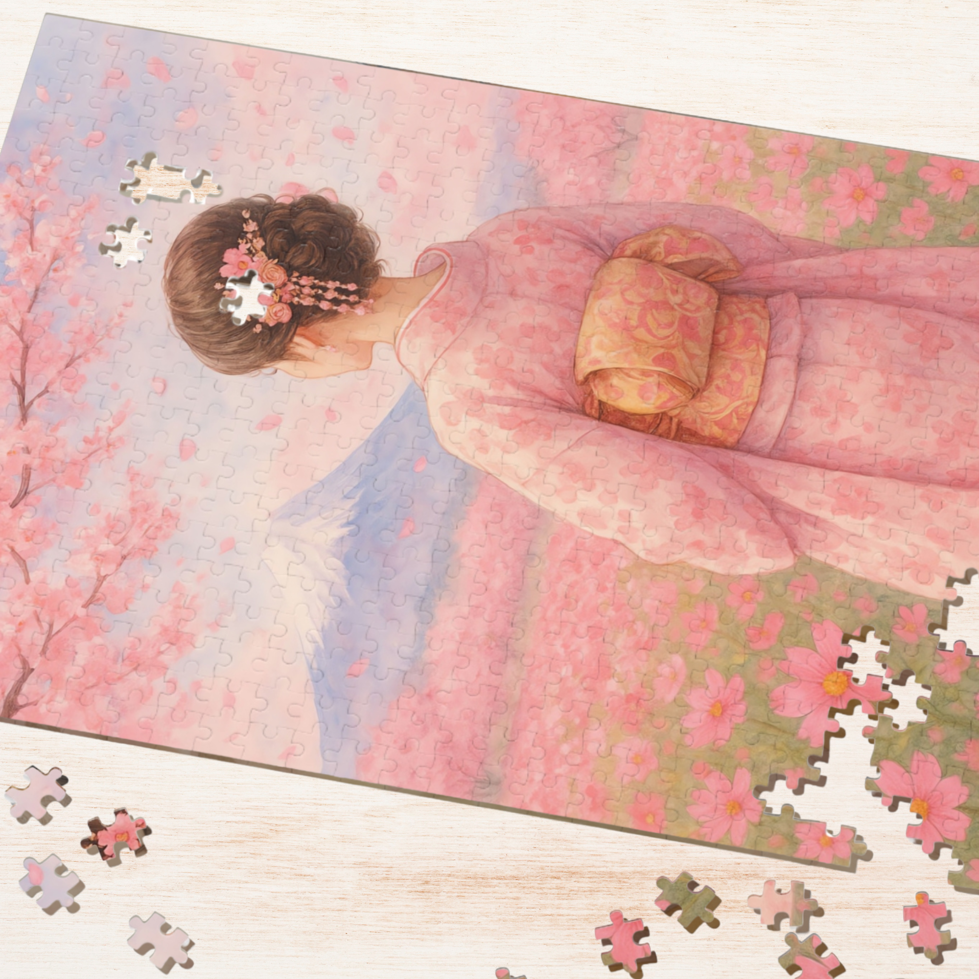 Japanese Sakura &amp; Cosmos: Geisha in Bloom (Edition.2) Jigsaw Puzzle product thumbnail image