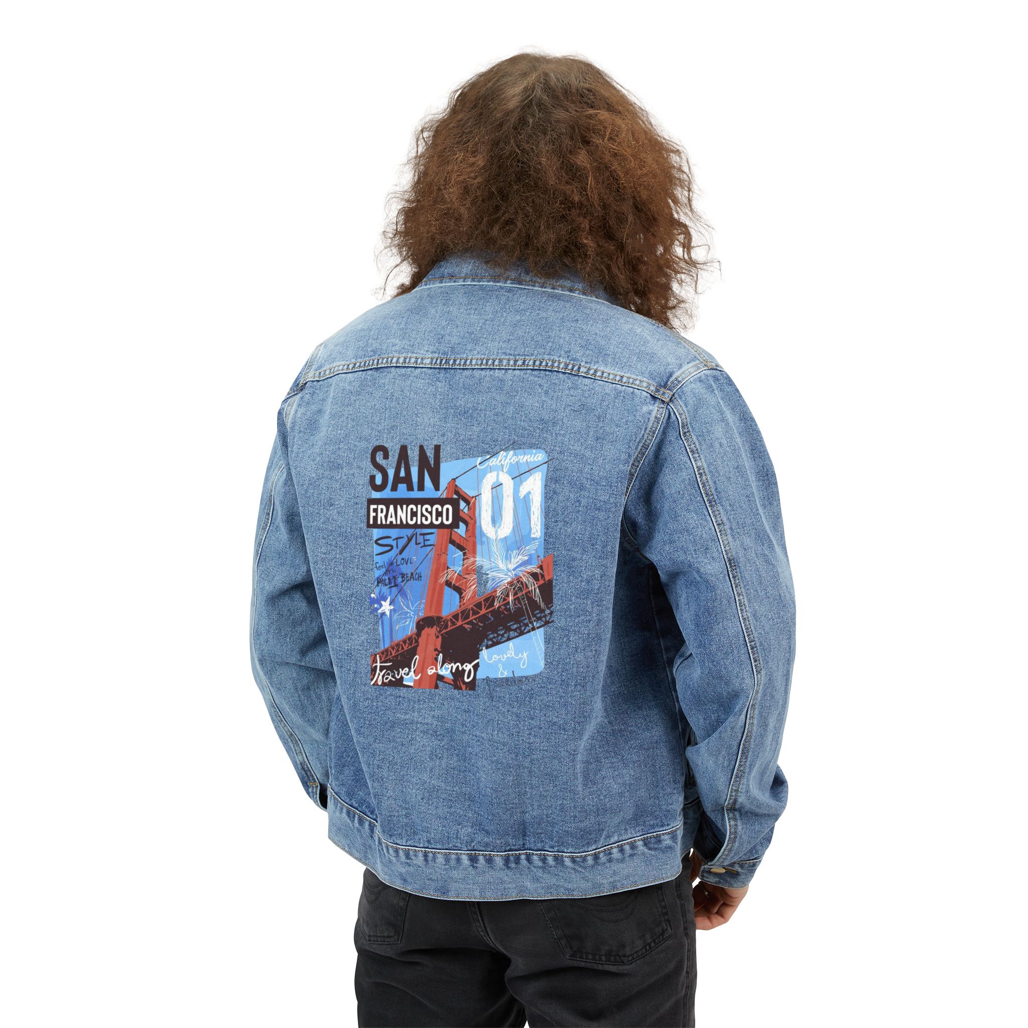 Personalized Men's Denim Jacket, Customizable Casual Wear, Fall Fashion, Trendy Outerwear, Summer Layering, Gift for Him, product thumbnail image