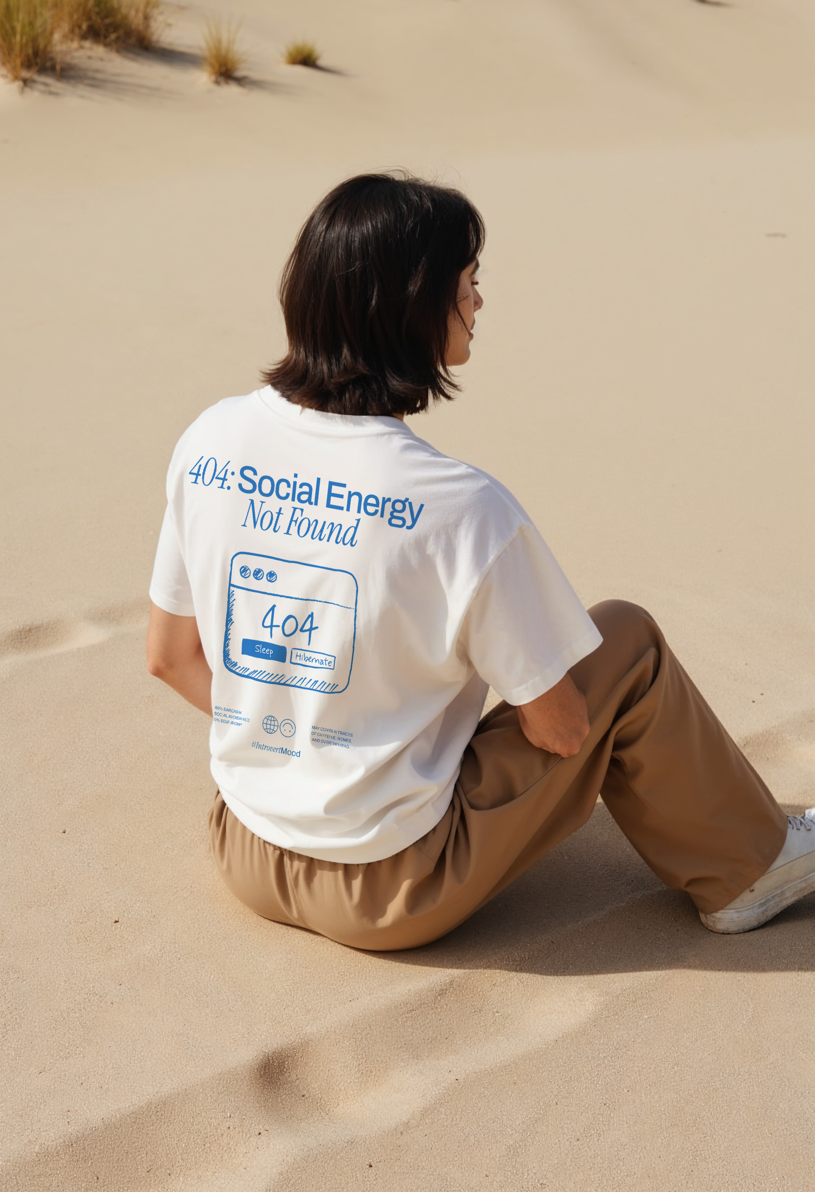 404: Social Energy Not Found | Unisex T-shirt | Front & back print product thumbnail image 404: Social Energy Not Found | Unisex T-shirt | Front & back print product thumbnail image