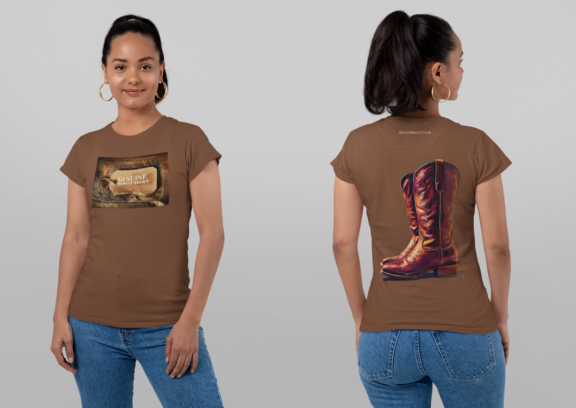 Genuine Western Vibe Women's Softstyle Tee, Boho T-Shirt for Cowgirl, Casual Wear, Country Music Festival, Fall Fashion, Gift for Her product thumbnail image