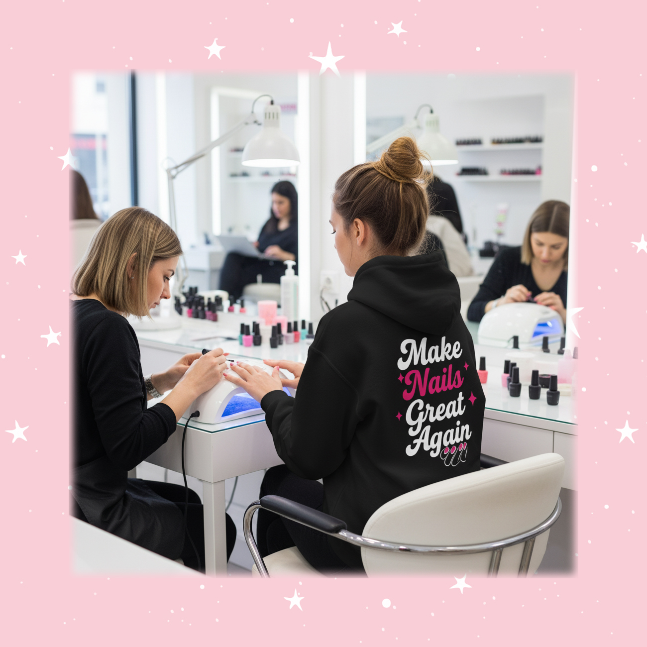 Make Nails Great Again – Women’s Black Pullover Hoodie | Glamsis product thumbnail image Make Nails Great Again – Women’s Black Pullover Hoodie | Glamsis product thumbnail image