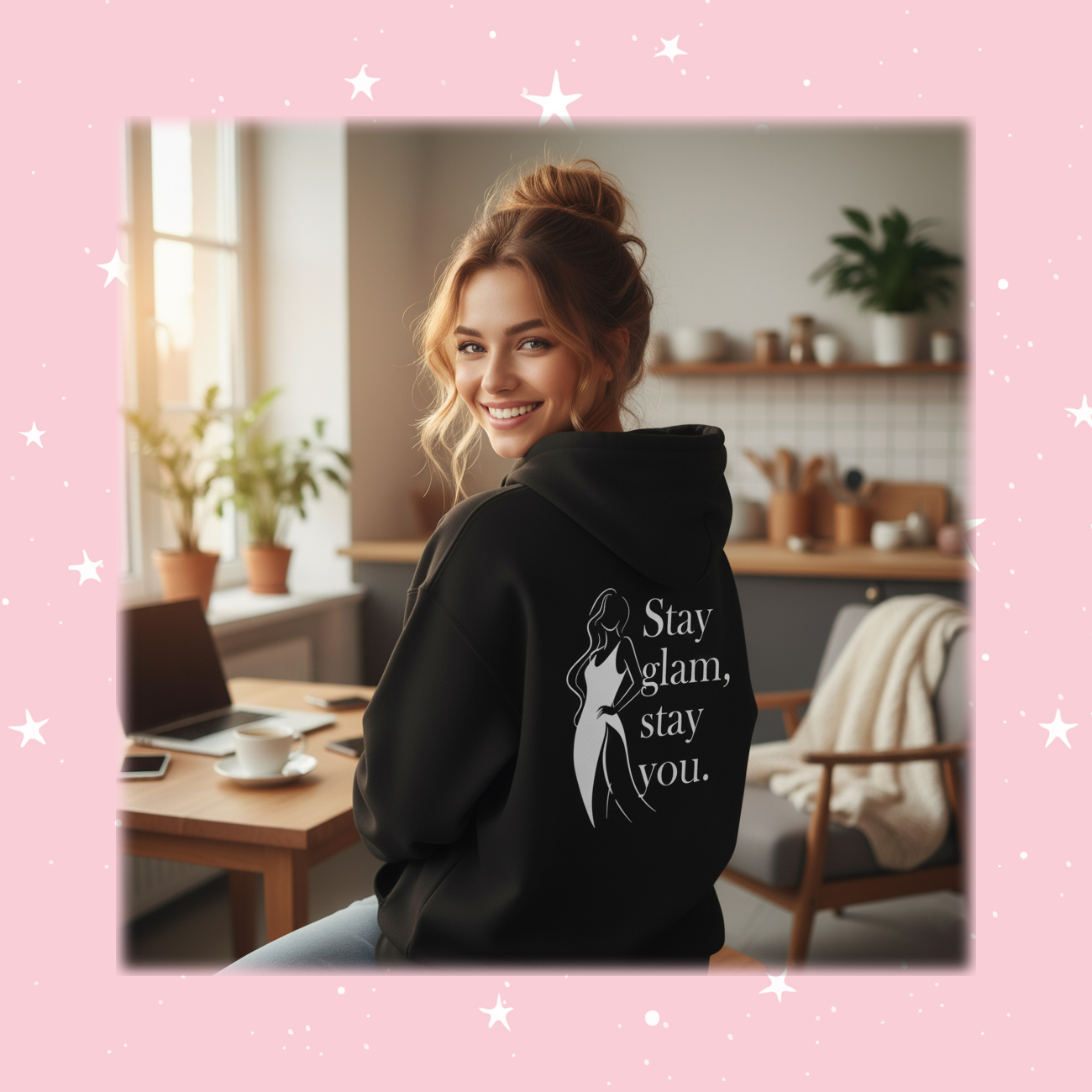 Stay Glam, Stay You – Women’s Pullover Hoodie | Glamsis product thumbnail image Stay Glam, Stay You – Women’s Pullover Hoodie | Glamsis product thumbnail image