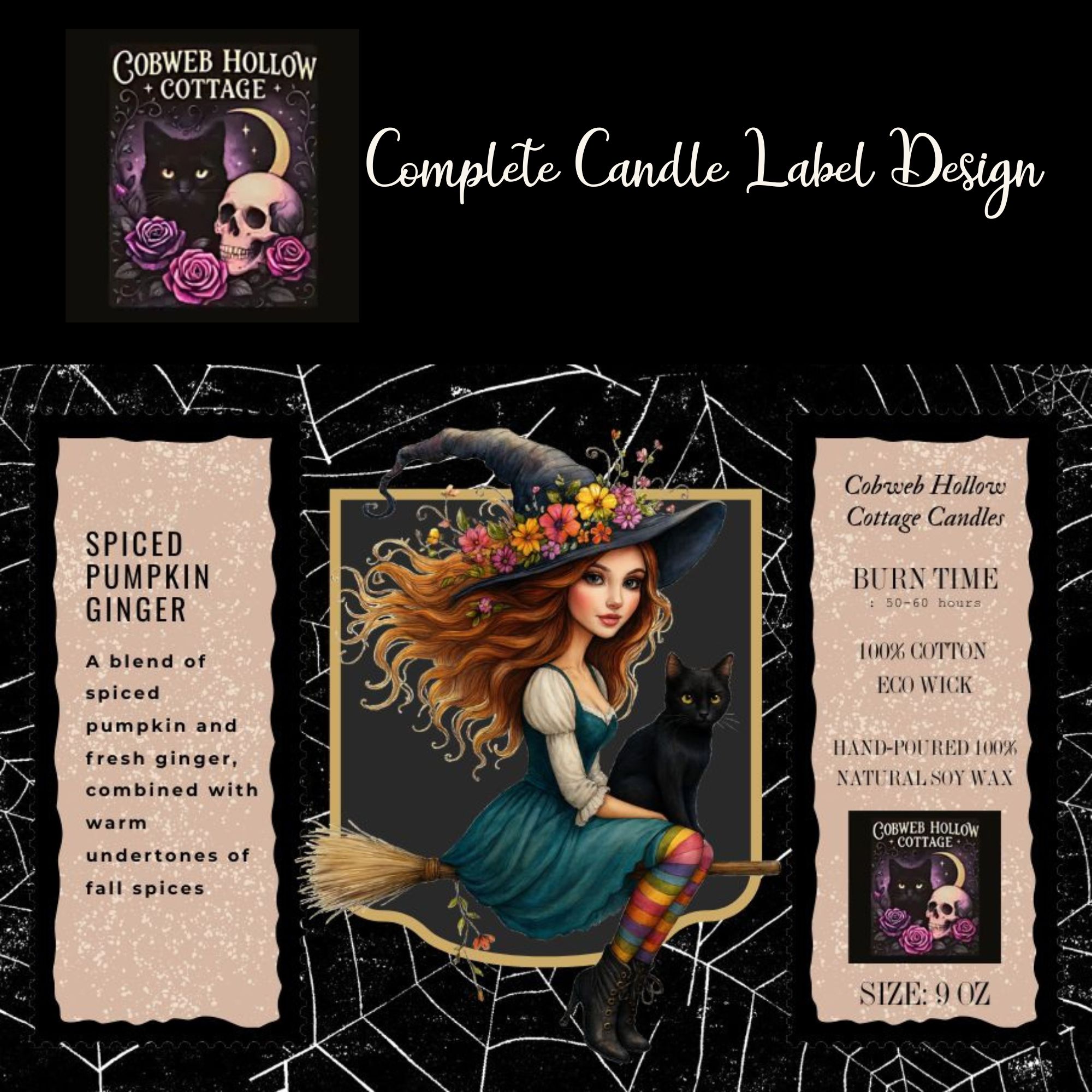 Autumn Witch Soy Candle - Spiced Pumpkin Ginger 9oz product thumbnail image
