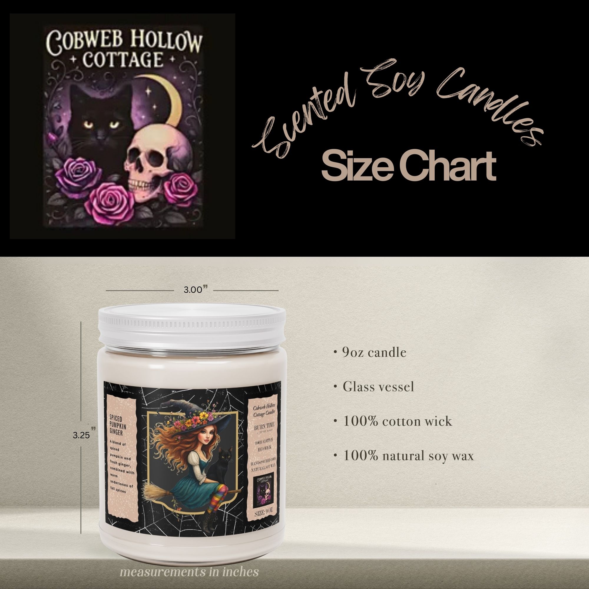 Autumn Witch Soy Candle - Spiced Pumpkin Ginger 9oz product thumbnail image
