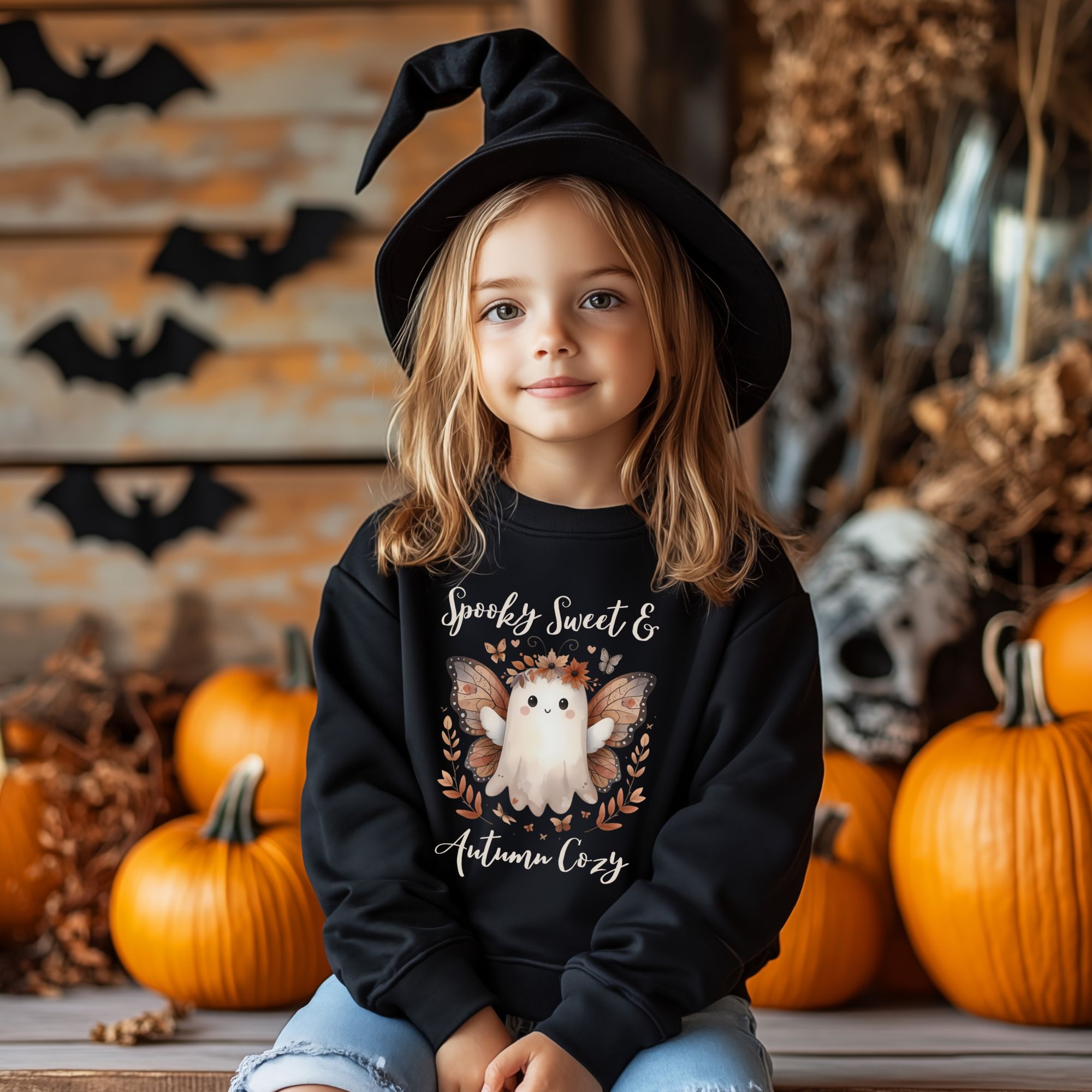 Spooky Sweet &amp; Autumn Cozy Youth Sweatshirt