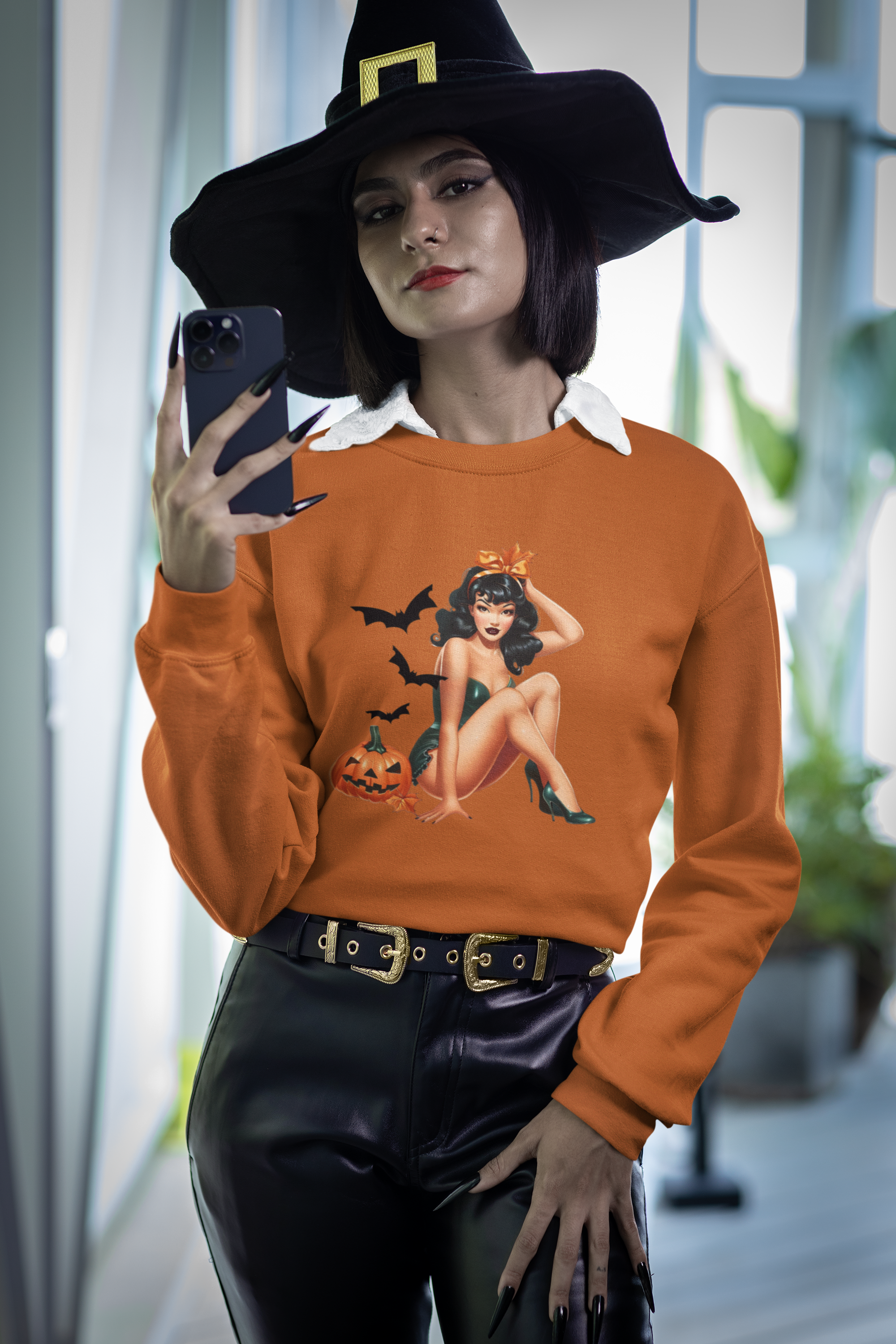 Halloween Vintage-Inspired Crewneck Sweatshirt, Unisex Sweatshirt, Spooky Apparel, Fall Fashion, Gift for Her product thumbnail image Halloween Vintage-Inspired Crewneck Sweatshirt, Unisex Sweatshirt, Spooky Apparel, Fall Fashion, Gift for Her product thumbnail image